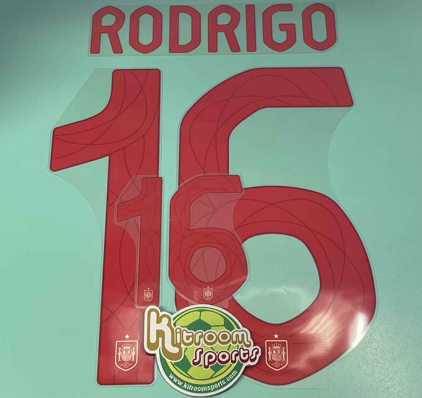 2024 Spain Away Nameset #16 RODRIGO