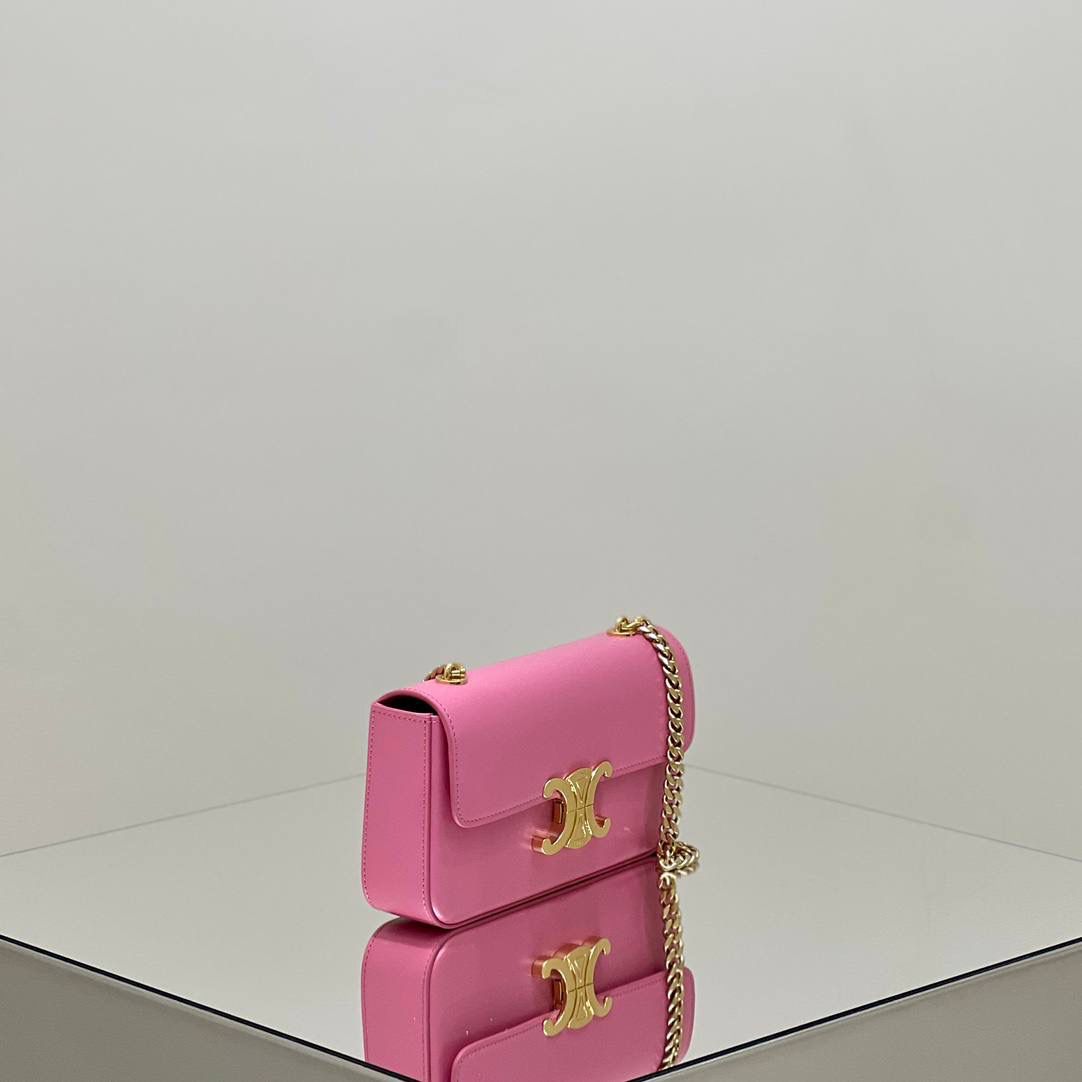 🔥大货实拍图 𝗖𝗘𝗟𝗜𝗡𝗘 ♥ 𝗧𝗥𝗜𝗢𝗠𝗣𝗛𝗘链条腋下包 型号：197993 尺寸：20.5*11.5*4cm