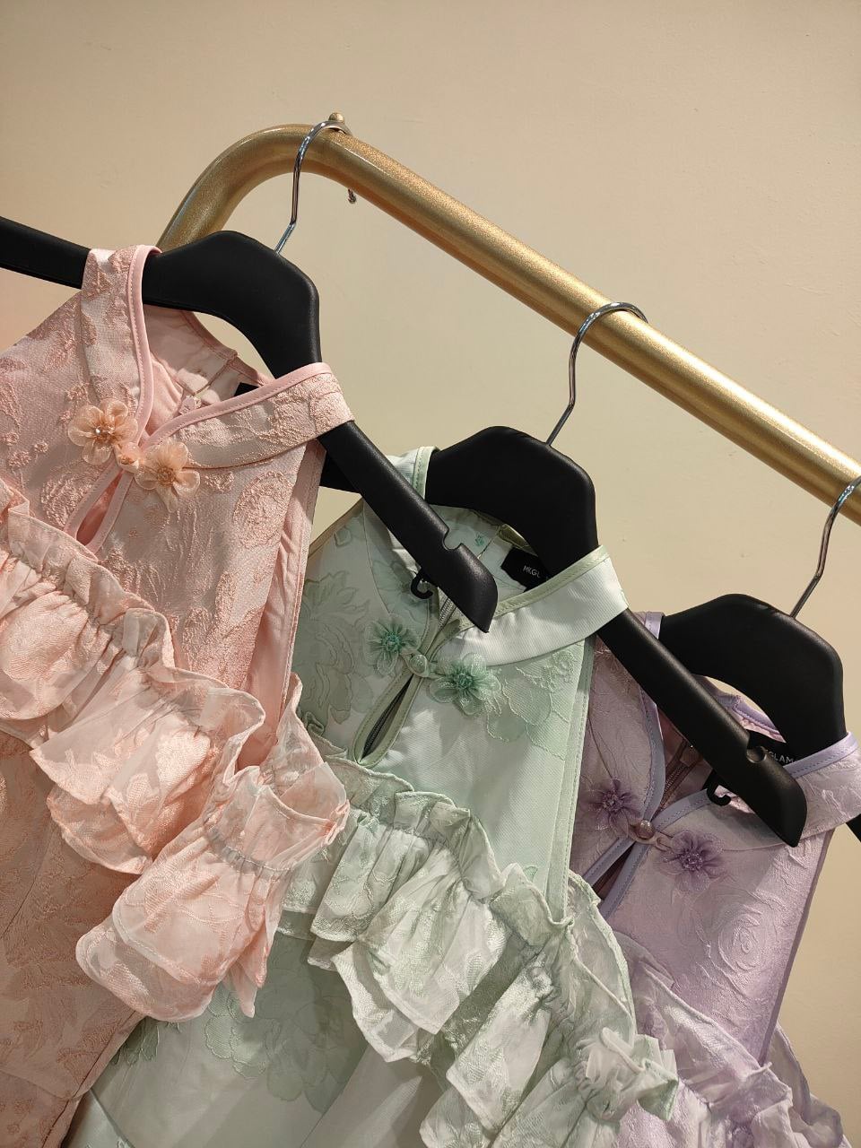 露肩旗袍连身裙 2123