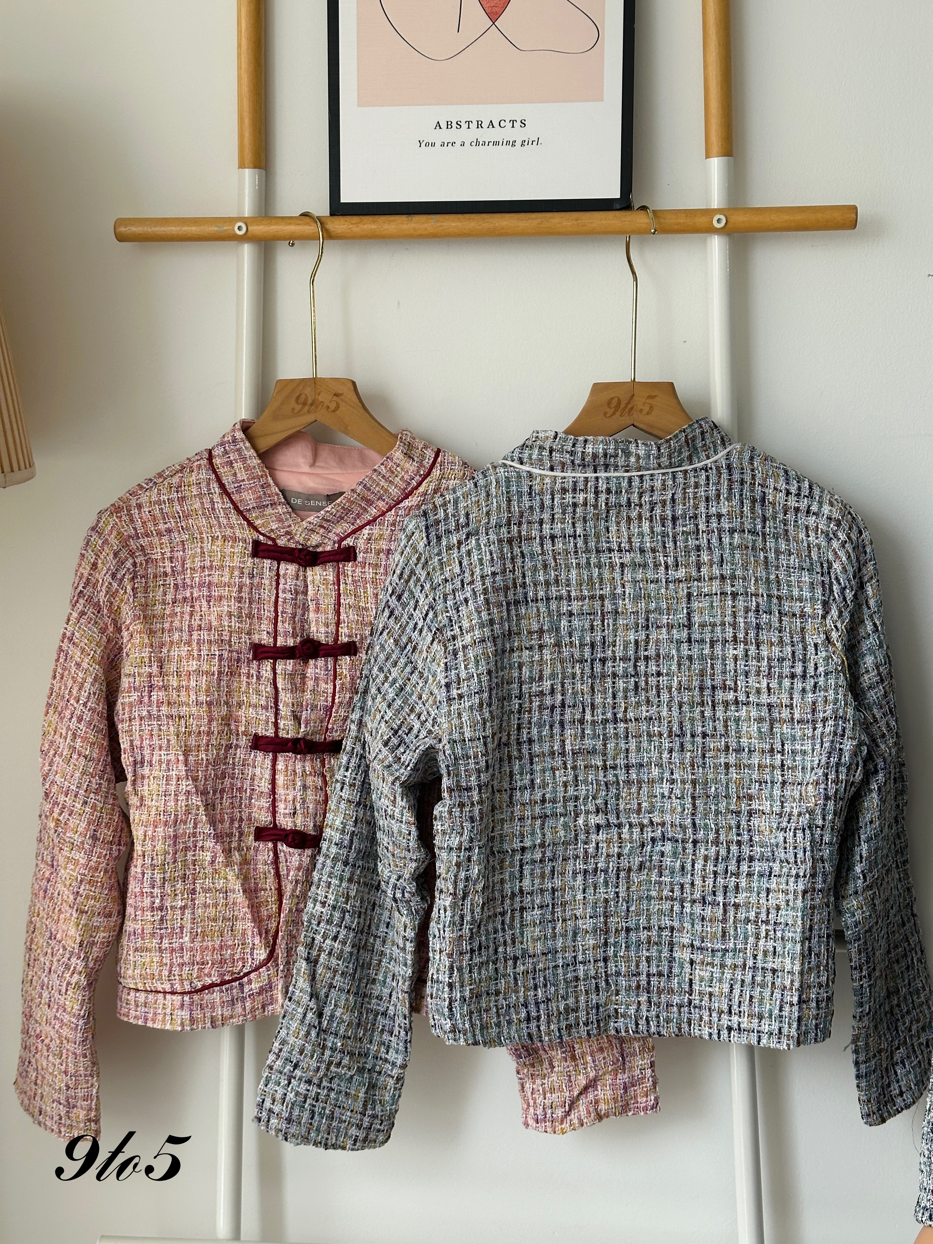 T3938 Tweed Cheongsam Top - 3 Colors