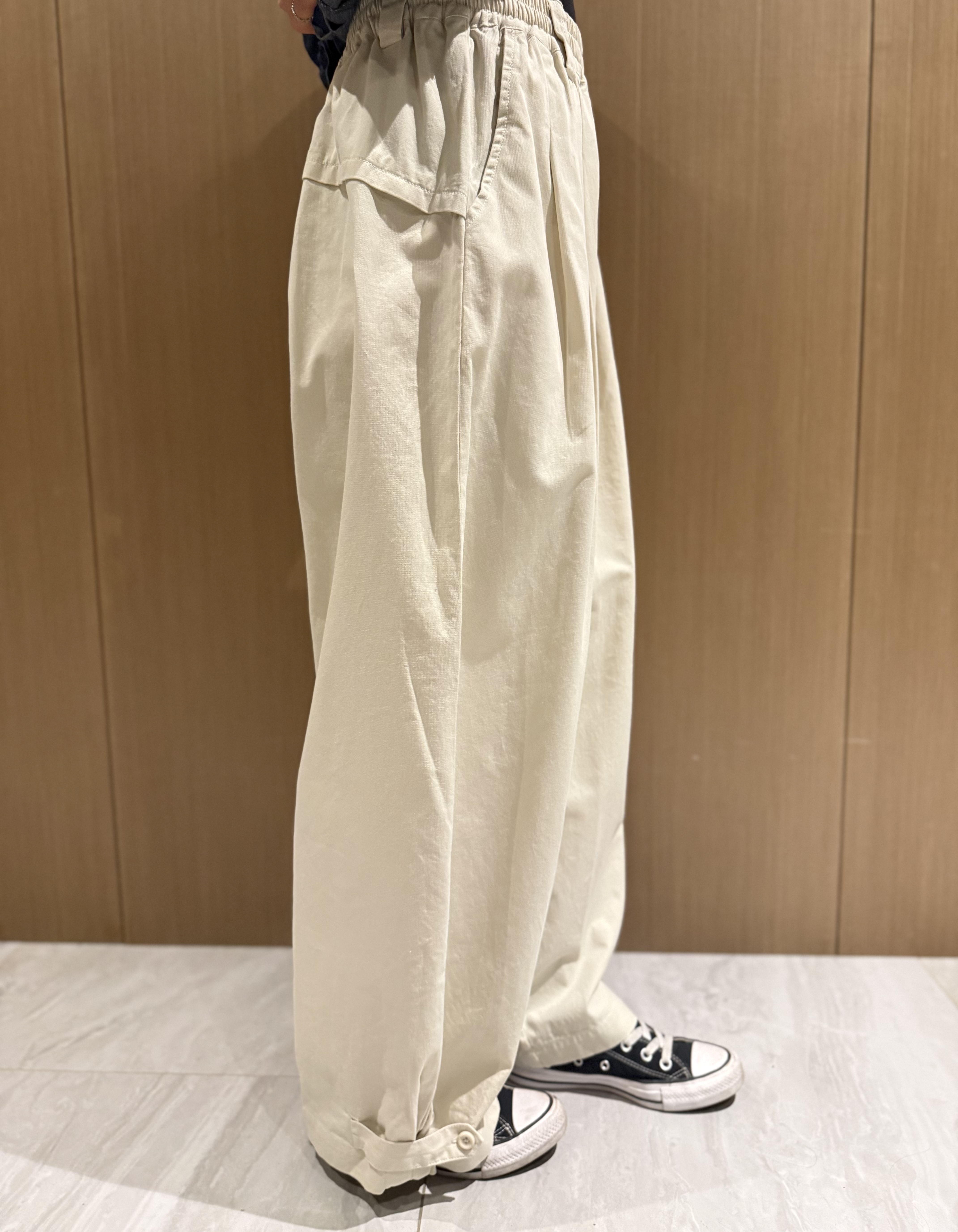 壓褶扯布料修腳褲