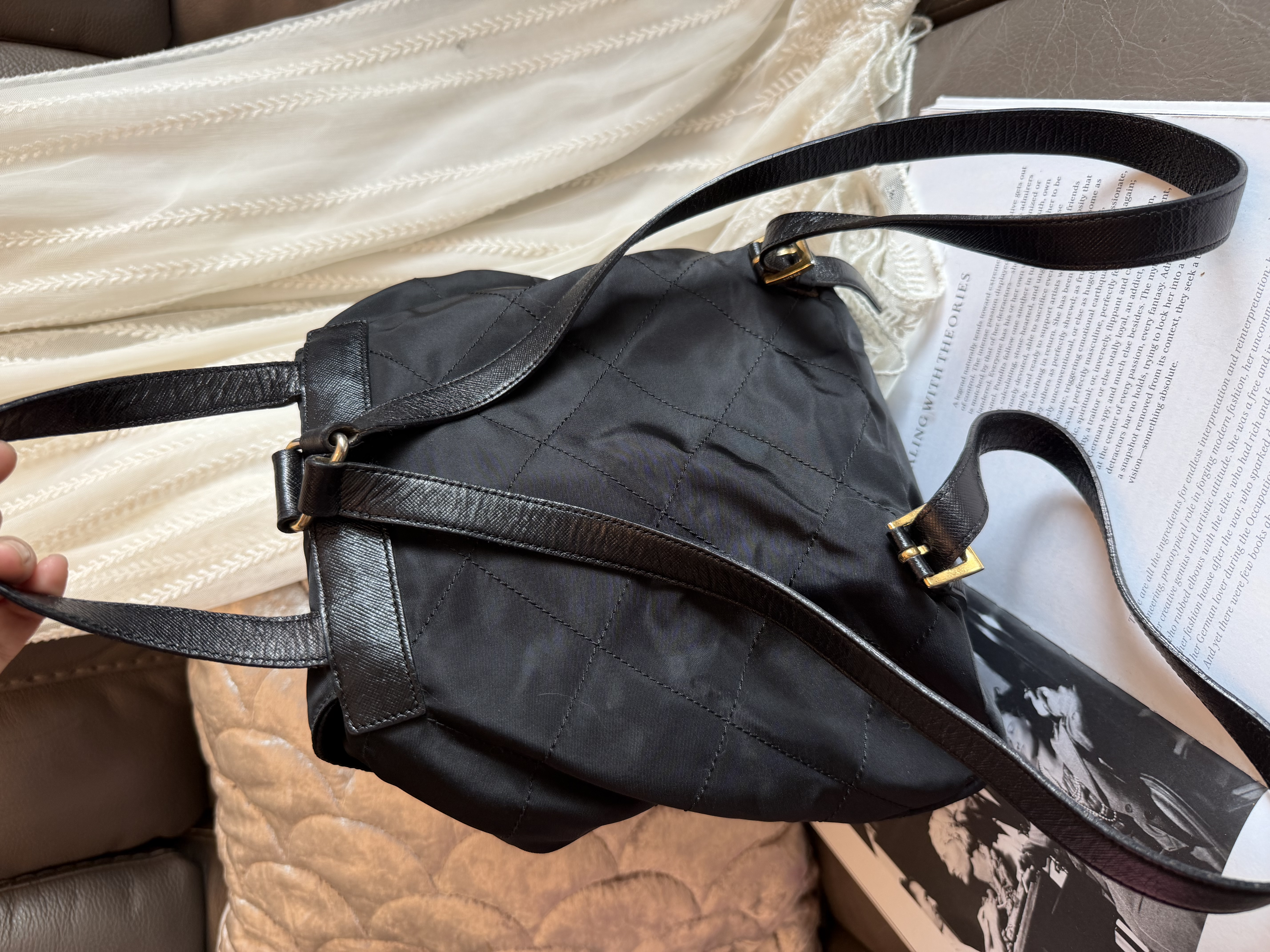 Prada black nylon backpack