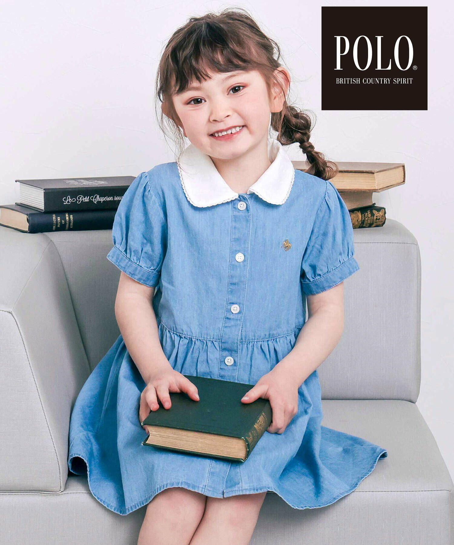 🇯🇵預訂 日本直送🇯🇵Slap Slip x Polo Bcs兩色標誌刺繡蝴蝶結翻領短袖連身裙