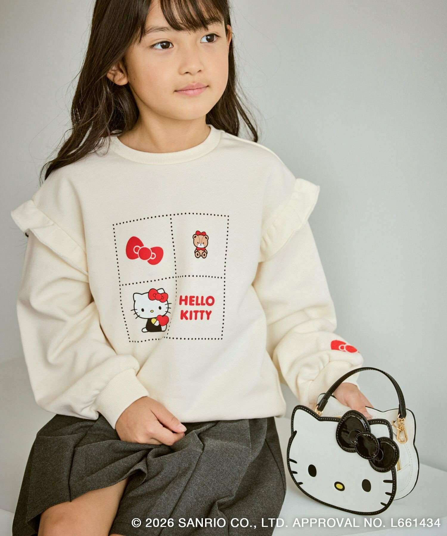 🆕【⭐訂購⭐】🇯🇵日本直送 🌀ROPE' PICNIC x #Kitty 荷葉邊肩飾 印花刺繡 抓絨上衣［2款選］ 🌀 [ELBA-0092]