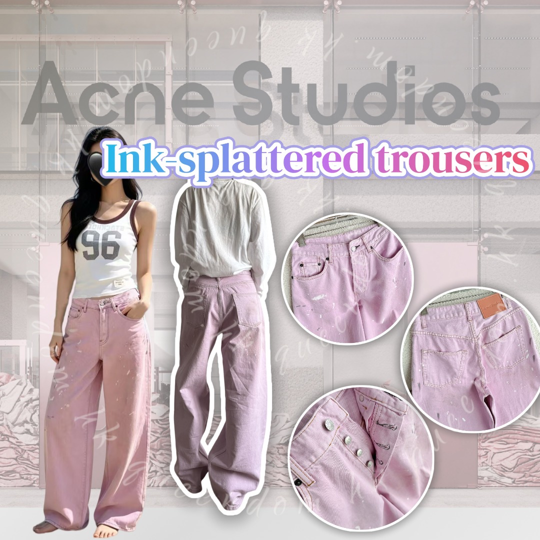 Acne Studios Ink-splattered trousers 潑墨闊腿褲