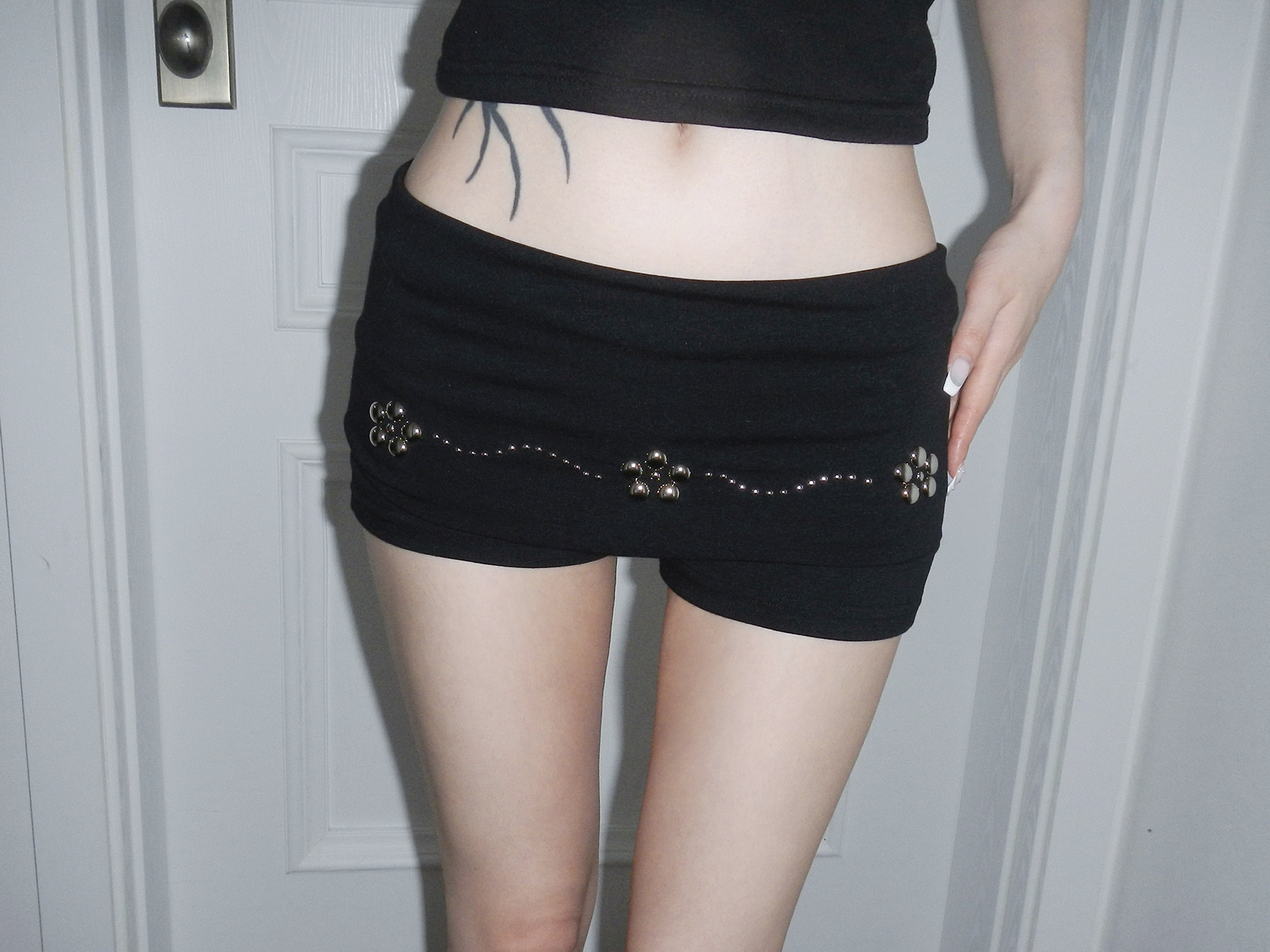 Blossom Studded Fold-Over Skort