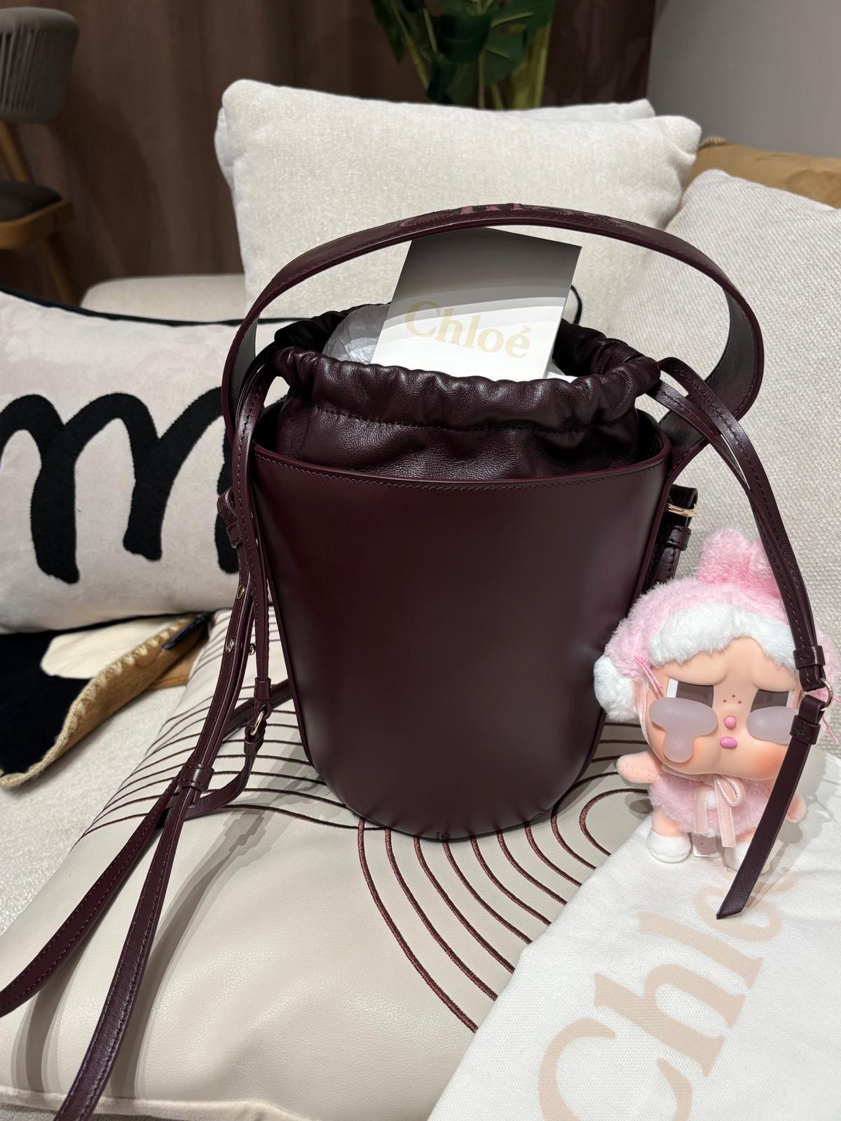 Chloe sense bucket 2way bag 酒紅 100%Authentic ,98%new ✅card✅dust bag 