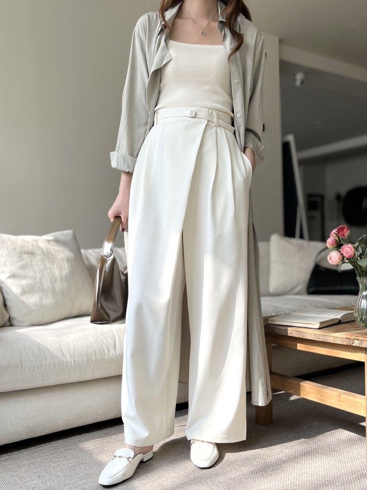 Asymmetric Wrap-Line Slacks (Ivory)