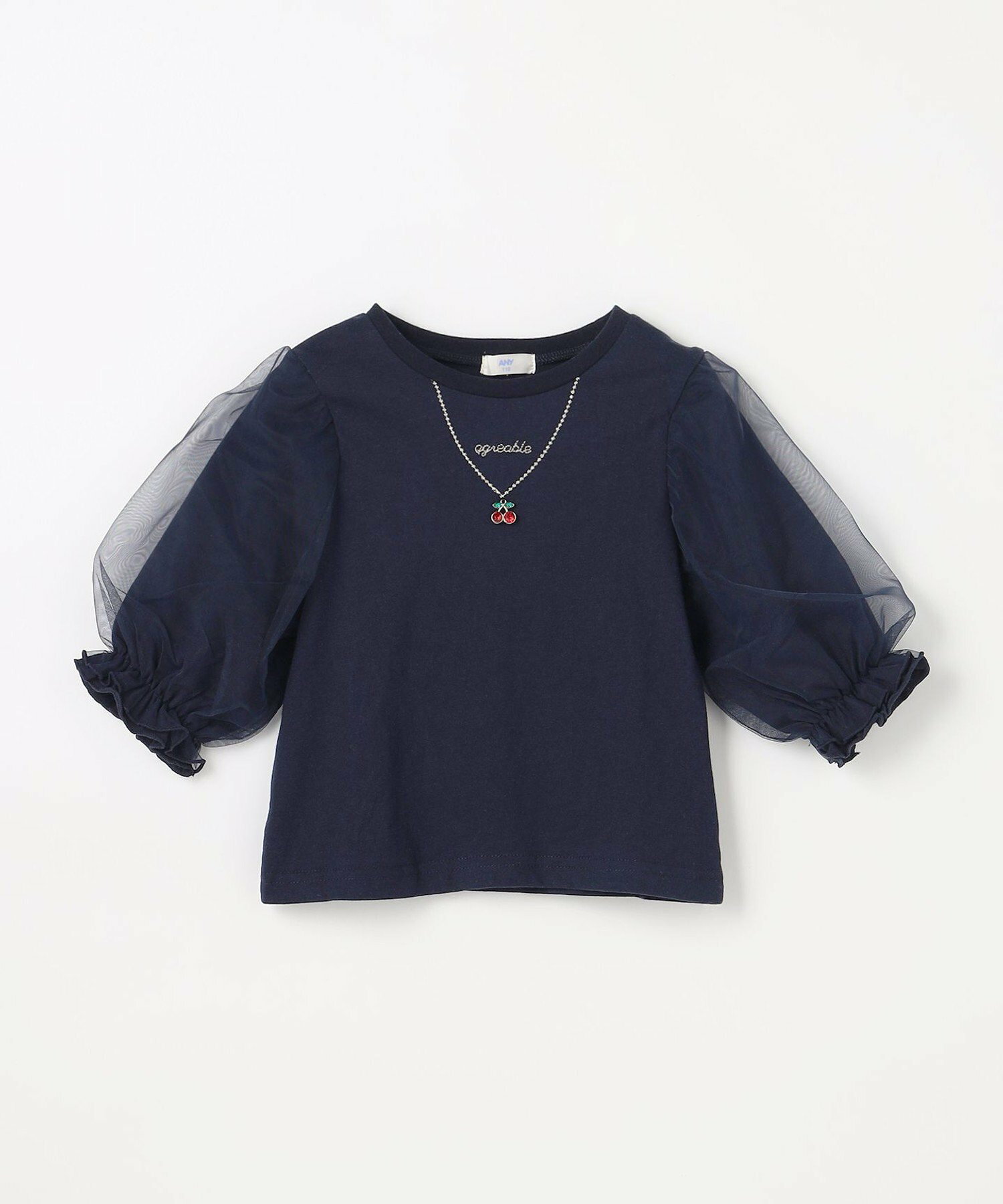 🆕【⭐訂購⭐】 🇯🇵日本直送🌀刺繡櫻桃寶石項鍊 薄紗 七分袖上衣［3款選］🌀[ELBA-0194][260310]