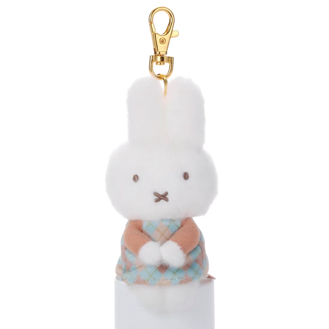 Miffy - 公仔掛飾 (淺藍色菱格裙子款)