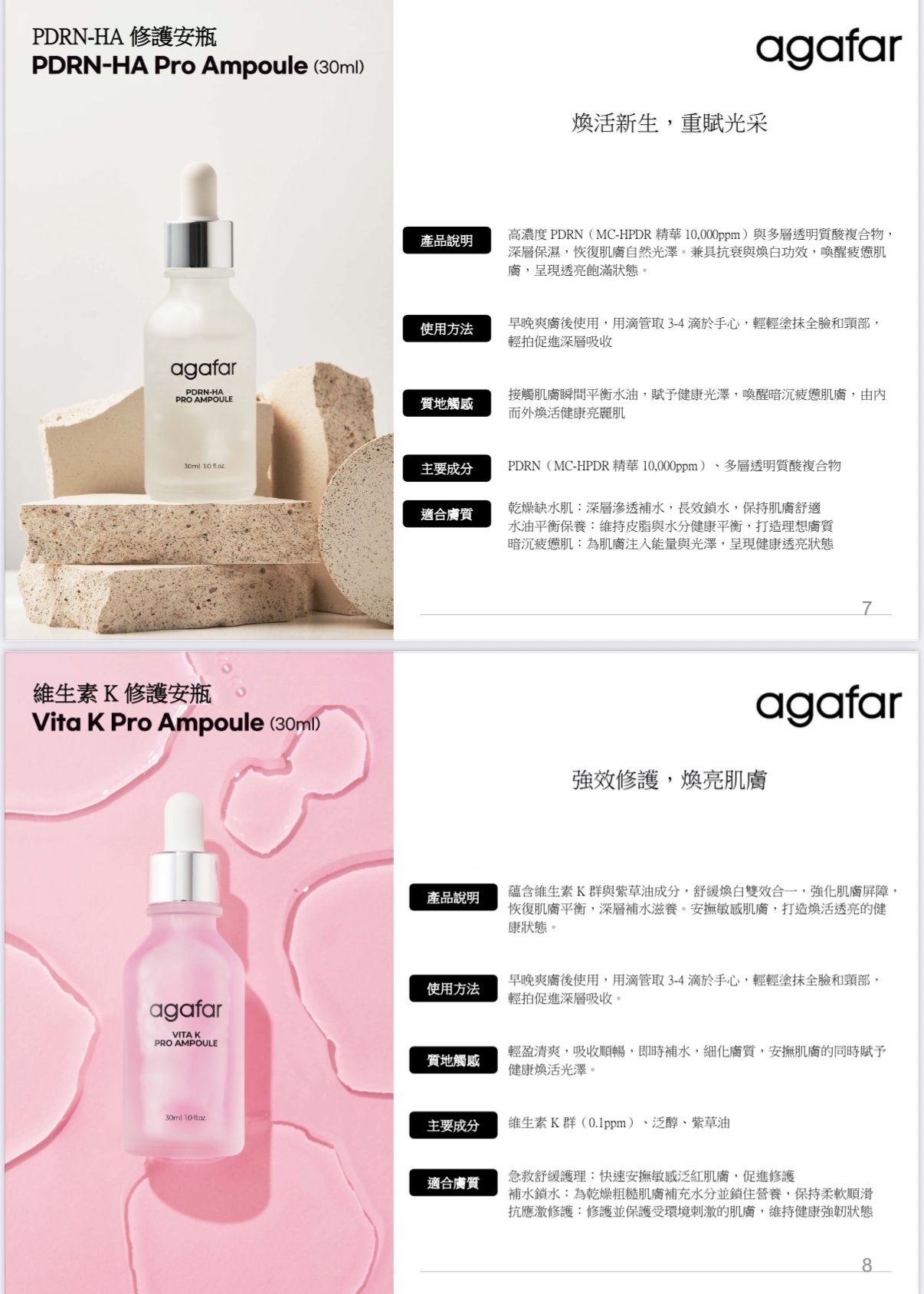 AGAFAR玻璃導管精華系列30ml - 韓國醫美級
