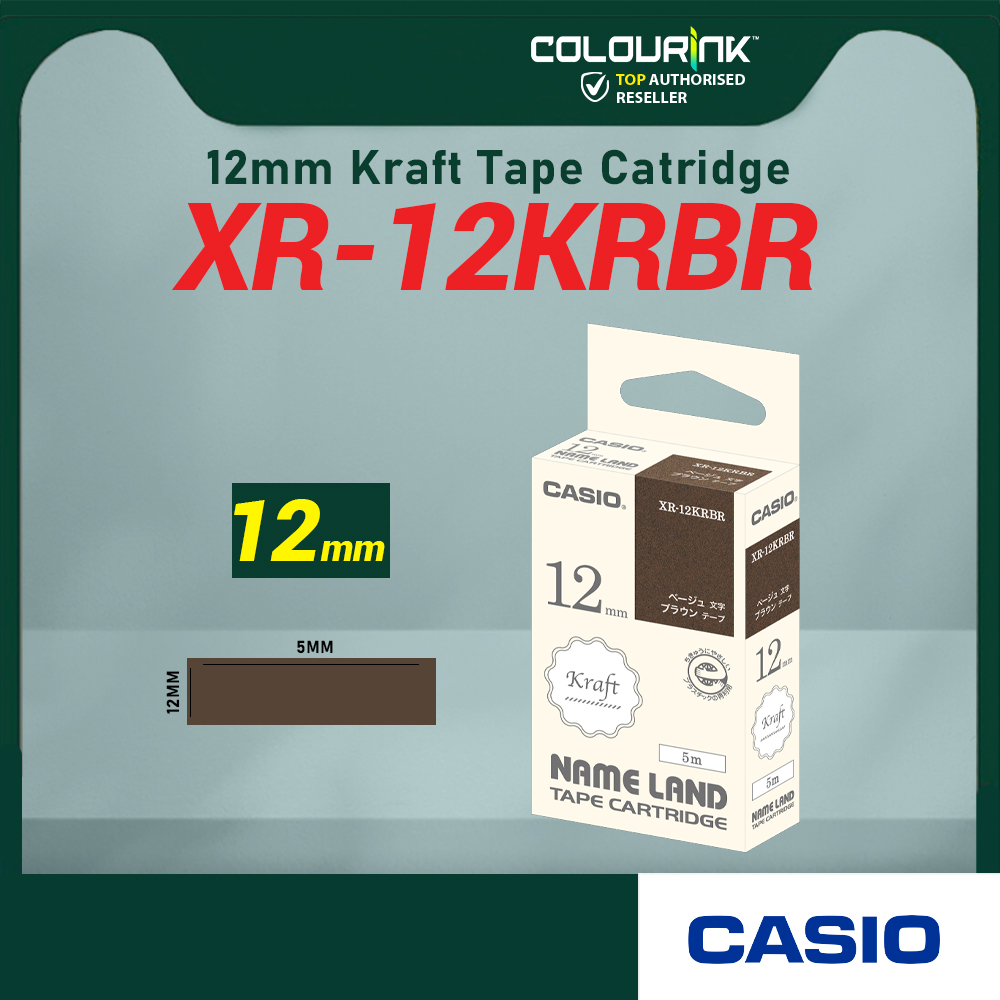 CASIO ORIGINAL GENUINE 12MM EZ LABEL TAPE FOR KL-120 KL-130 KL-820 KL-60 KL-HD1 KL-8400 KL-G2