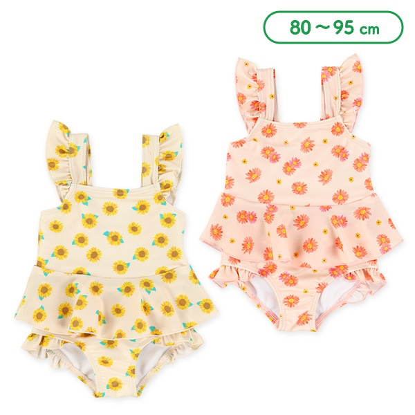 🇯🇵預訂 日本直送🇯🇵兩色花卉滿印荷葉邊分體泳衣