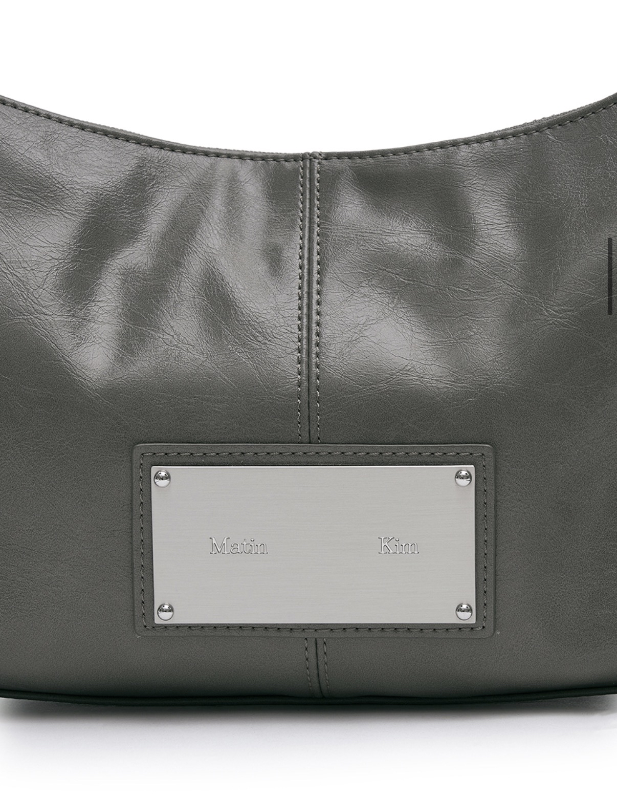 MATIN KIM特價場 EYELET SHIRRING SHOULDER BAG IN GREY