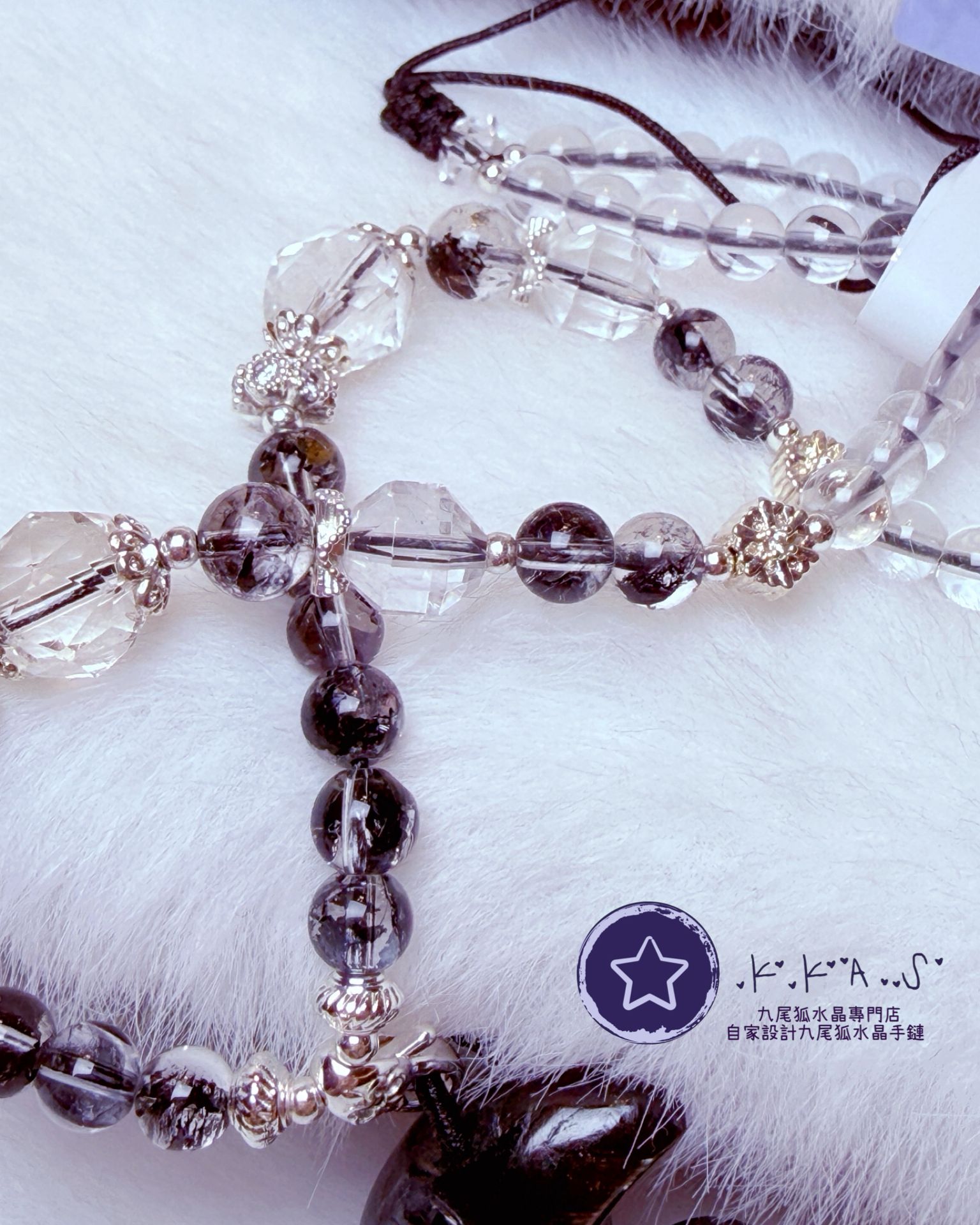 K00108 煙花石榴石 月亮狐 - 吊墜頸鏈/套鏈