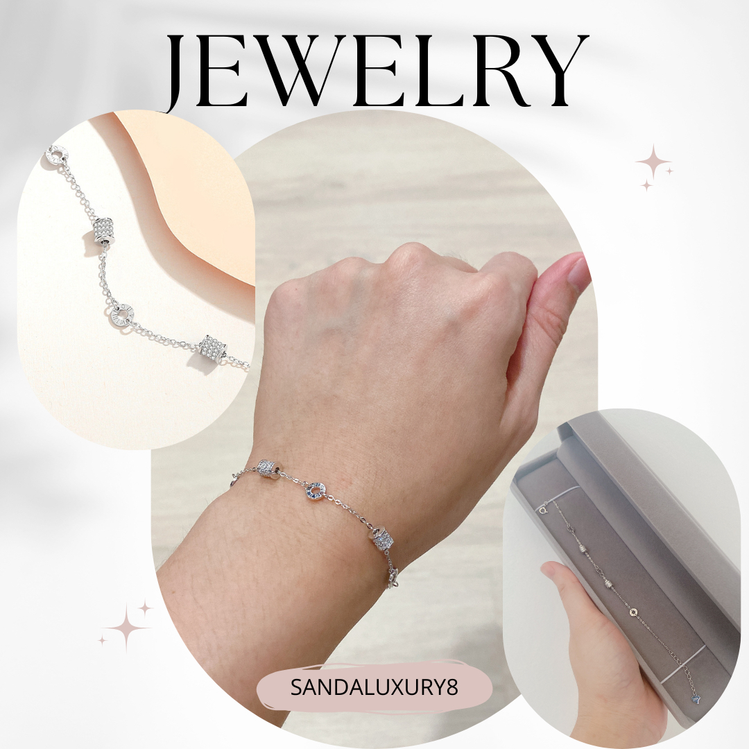 Silver Chain Bracelet with Diamond-like CZ Stones  - Luxury Jewelry Collection