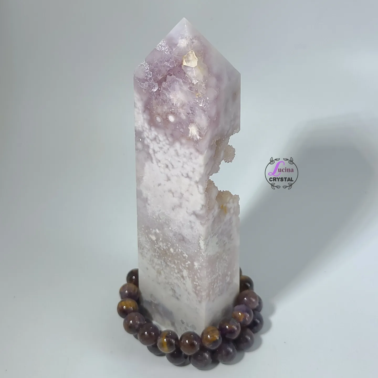 Co#J216) 粉紫晶櫻花瑪瑙柱/Pink Amethyst Cherry Blossom Agate Tower | Lucina Crystal  露思娜水晶