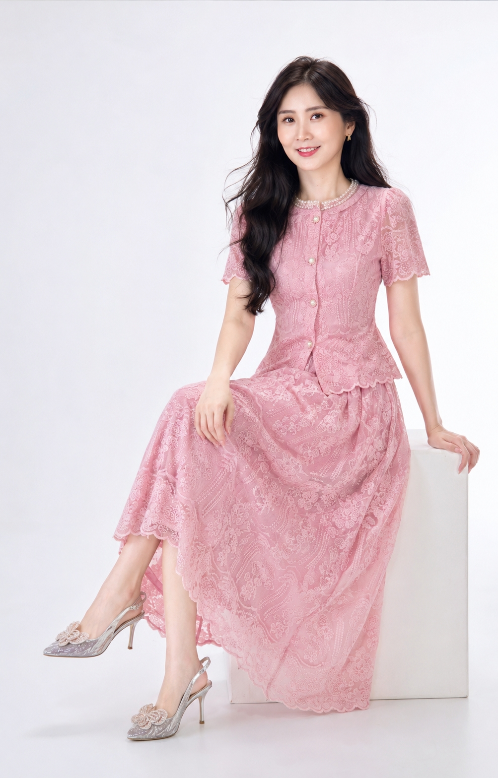 5126 Valentina Pearl with 2 Colour Lacey Set Wear