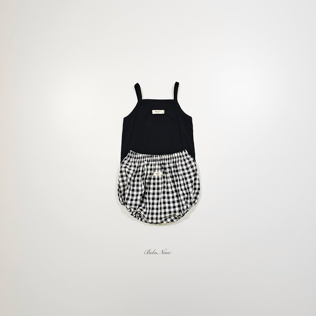 ☀️預訂 韓國直送☀️🇰🇷Bebenine三色標籤吊帶背心格紋上下套裝