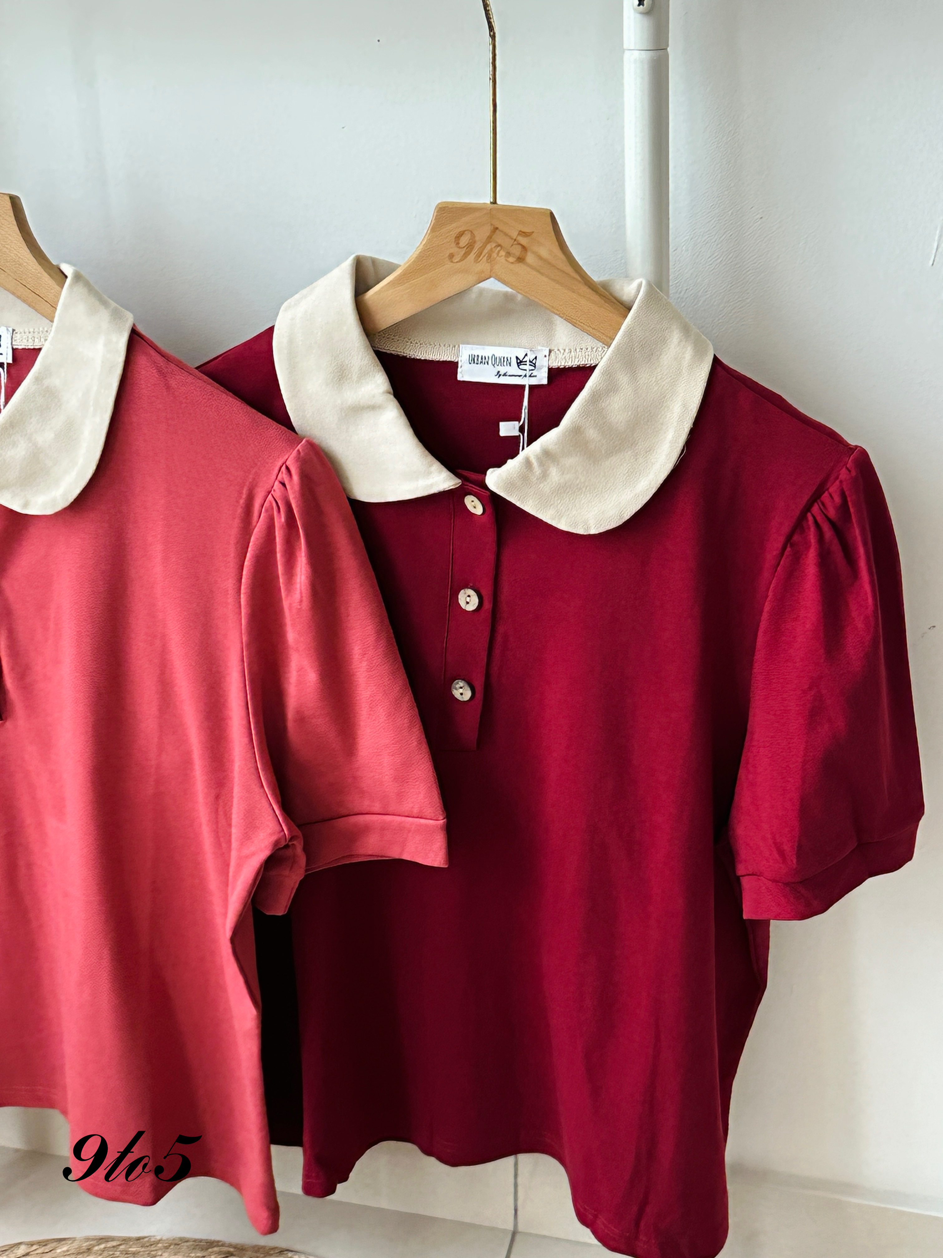 T3956 Puff Sleeve Polo Tee - 4 Colors