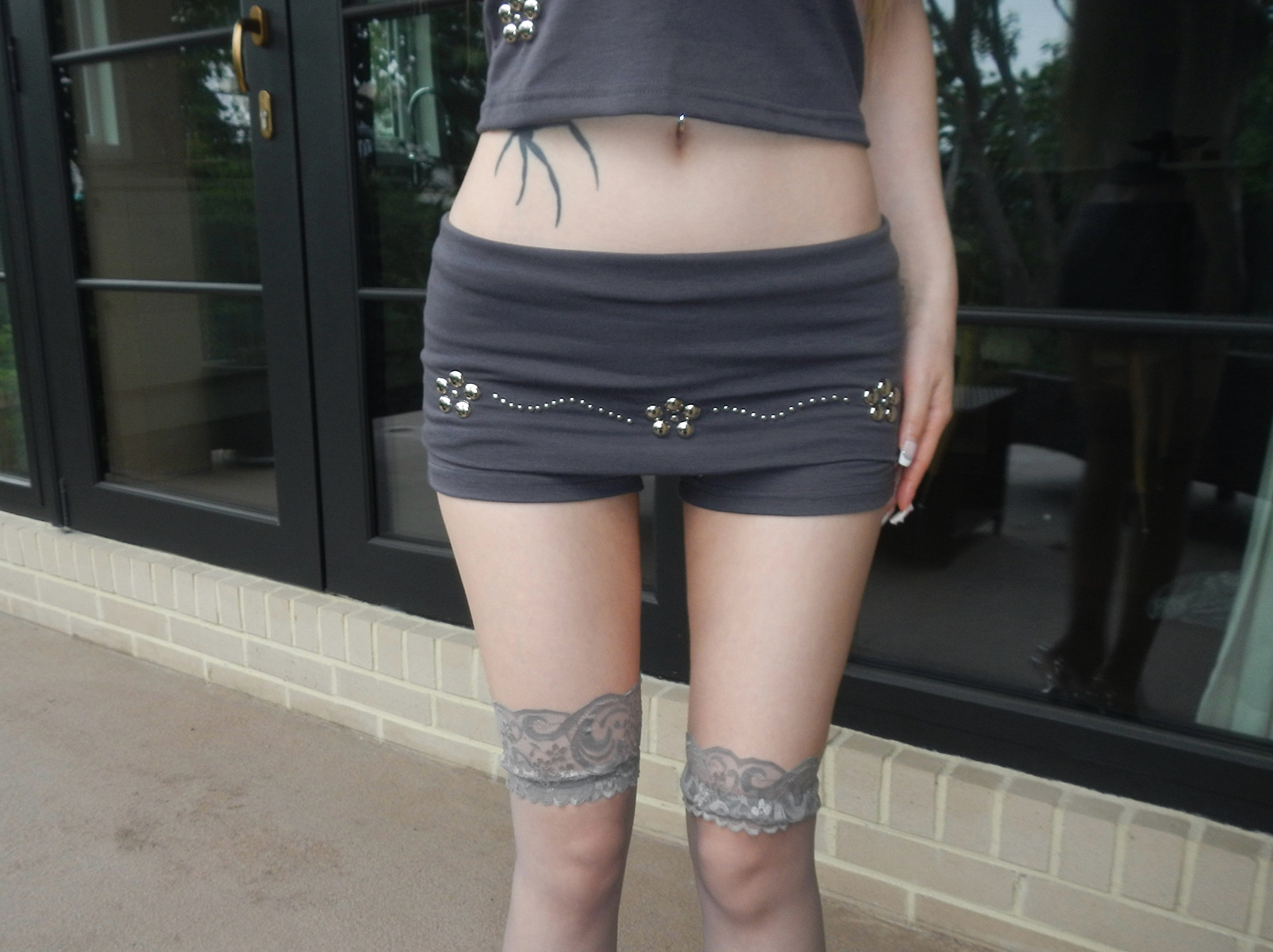 Blossom Studded Fold-Over Skort