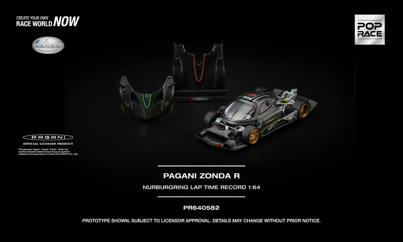 （預訂 Pre Order) POPRACE （ PR640582 ) PAGANI ZONDA R NURBURGRING LAP TIME RECORD