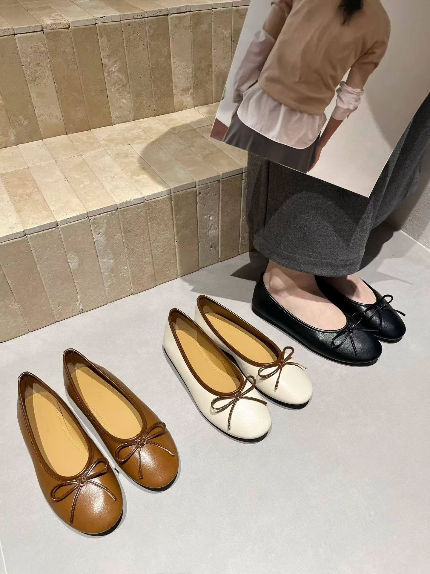 693-49 复古蝴蝶结平底鞋 🇨🇳