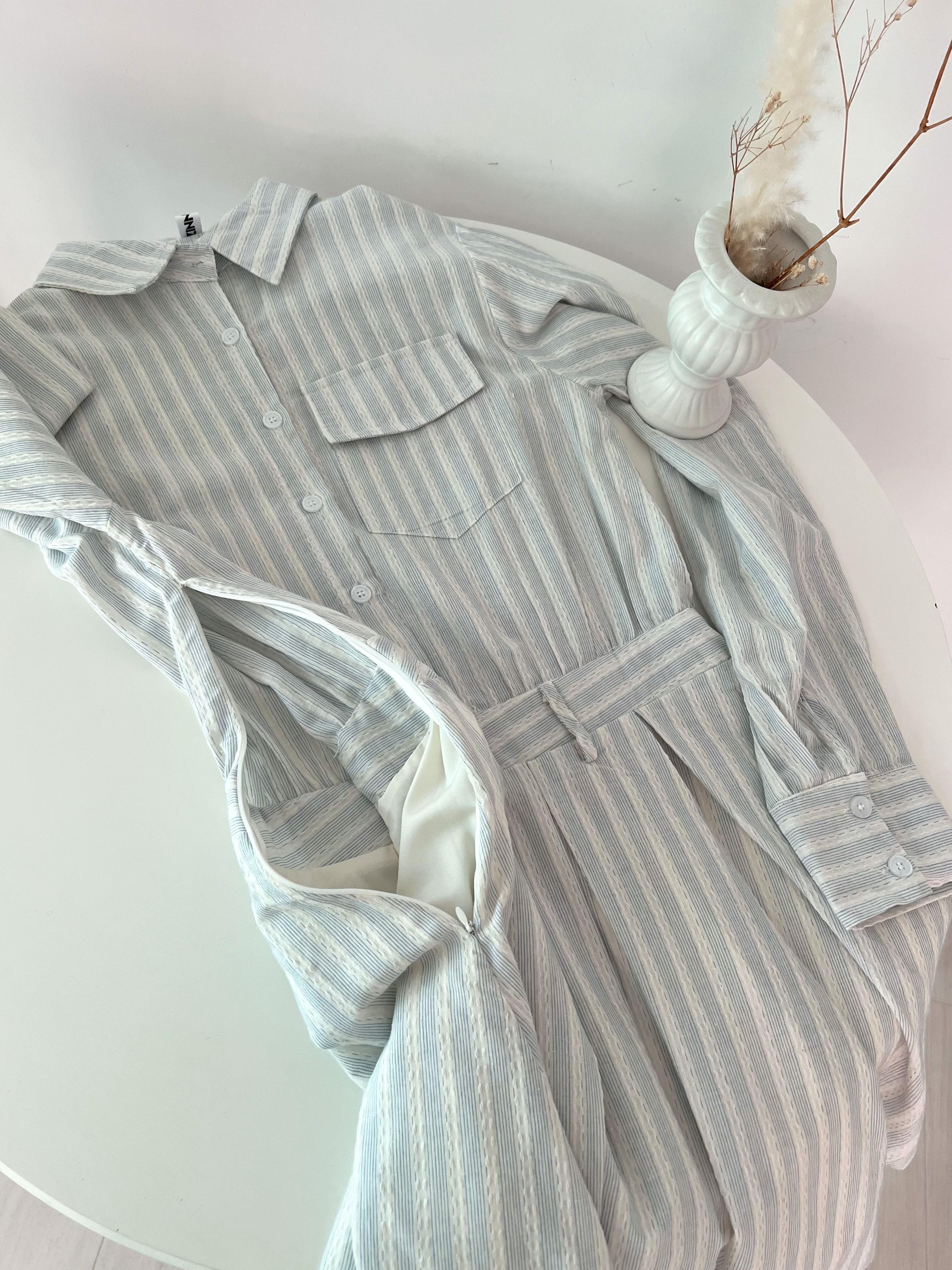 條紋恤衫連身裙(KR)