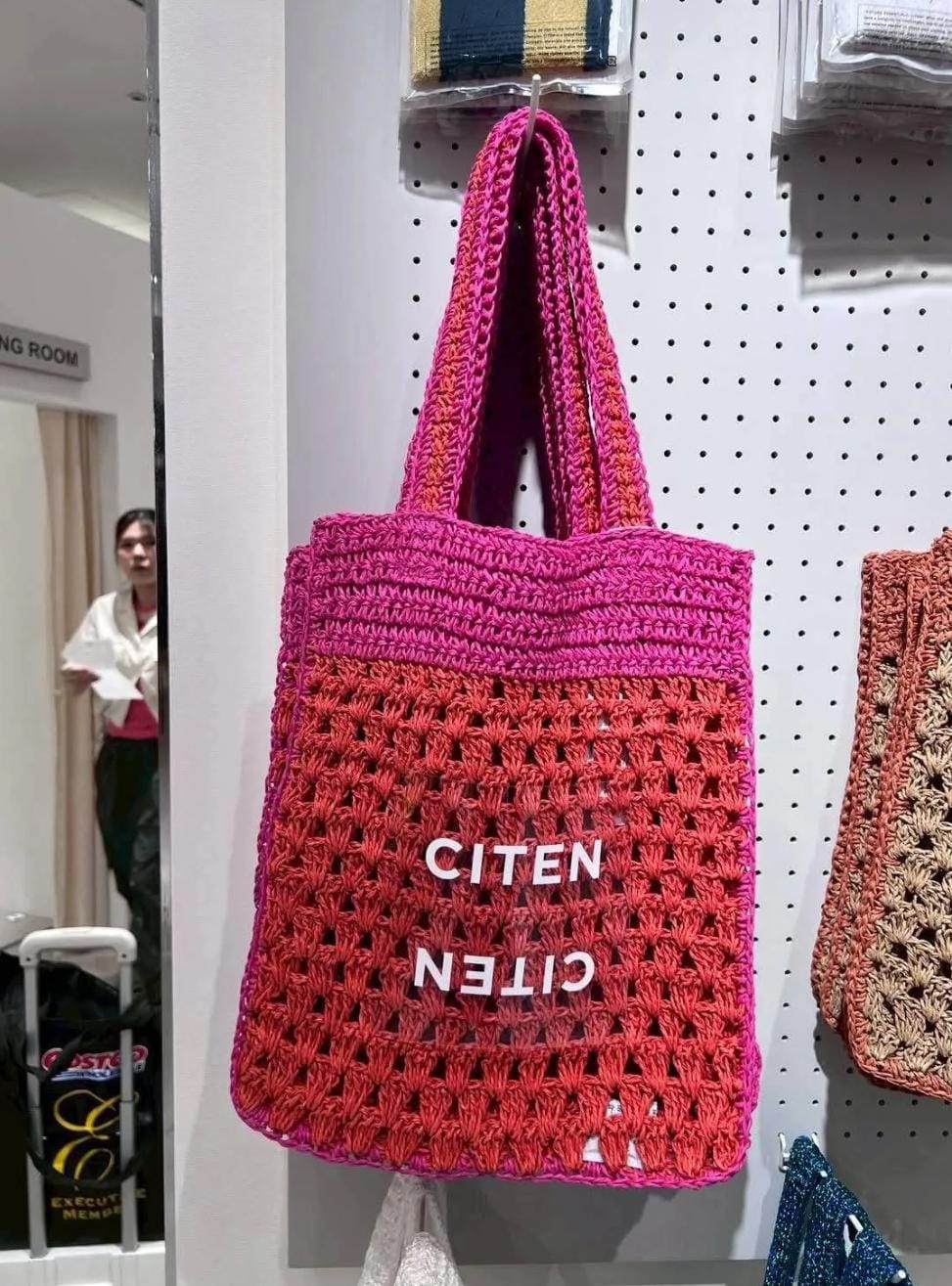CITEN Paper Cord Bicolor Tote- 約34 x 29 x 7cm