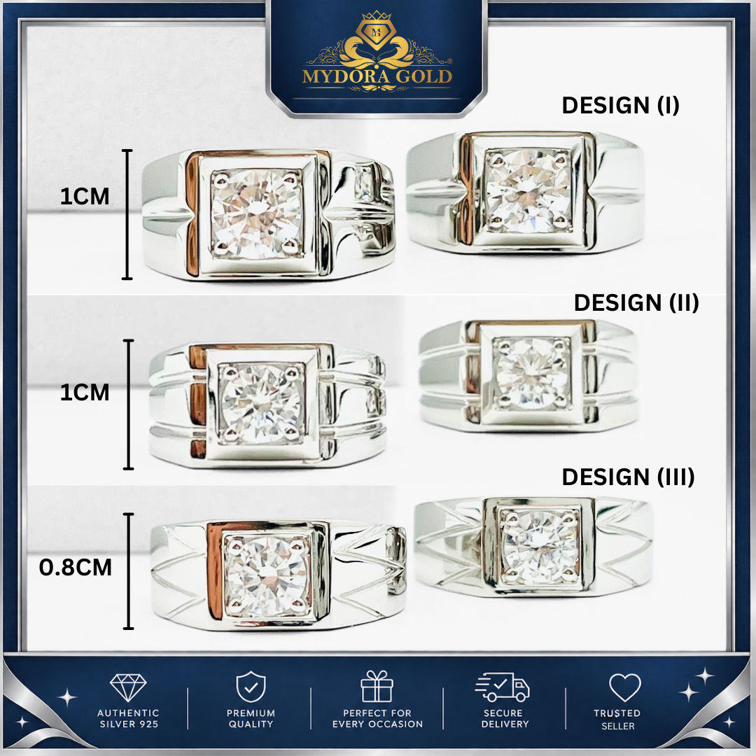 MYDORA 925 Silver Ring - Cincin Imperial Edge Collection