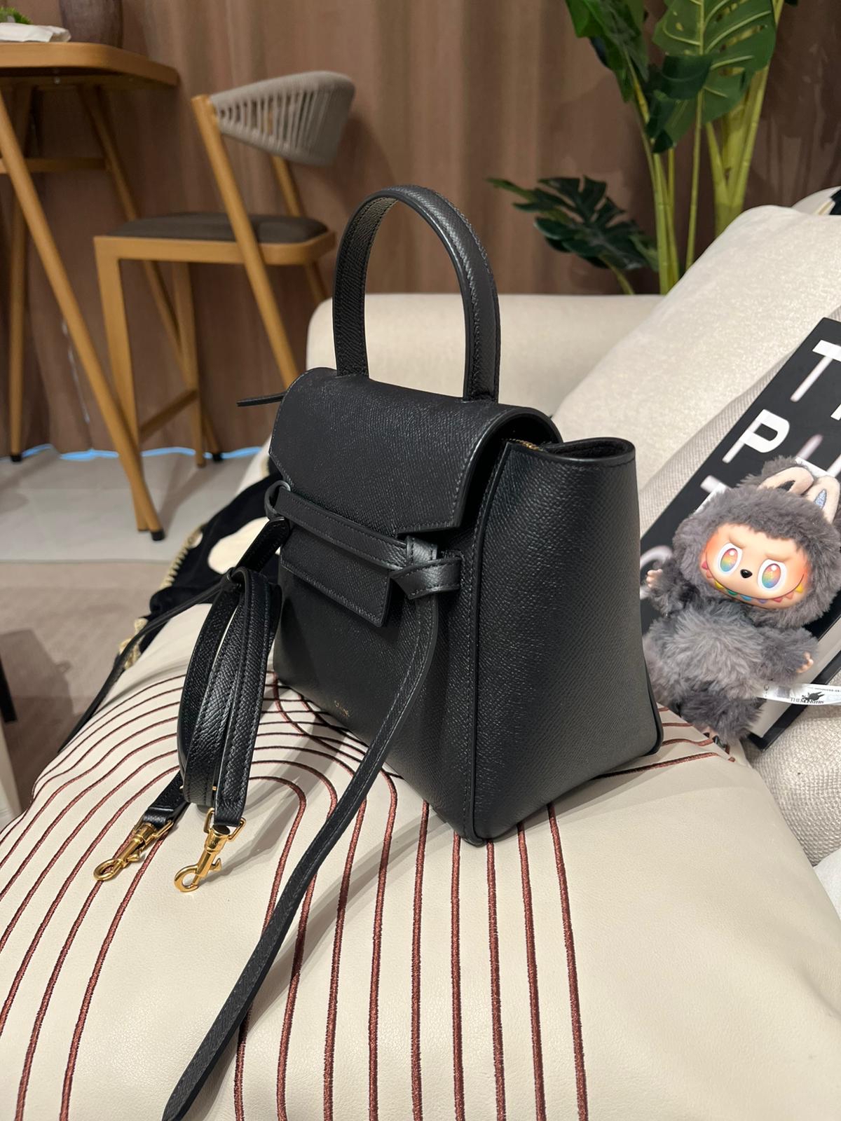 Celine nano belt bag black 黑色牛皮 100%Authentic, 99%New ✅收據✅Dust bag