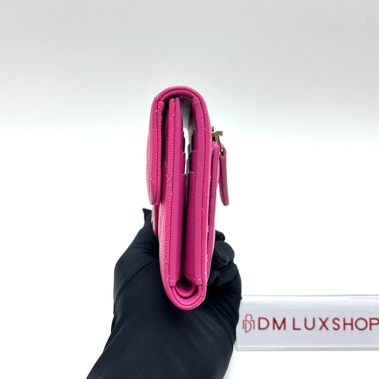 Chanel Pink Caviar Small Flap Wallet GHW 