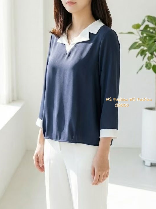 G6000 韓國🇰🇷靚料V領拼袖top