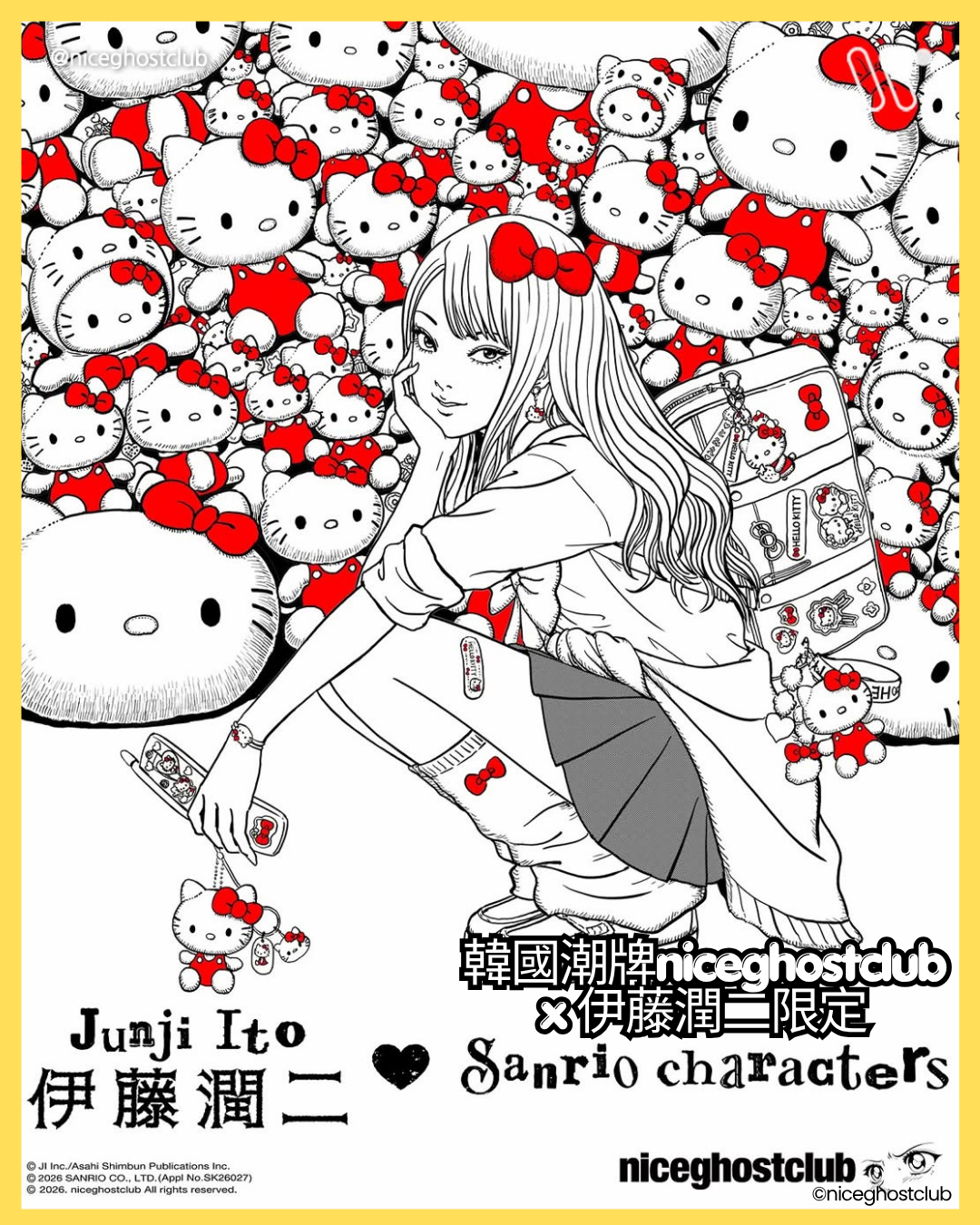 韓國Sanrio - niceghostclub x 伊藤潤二 限定系列
