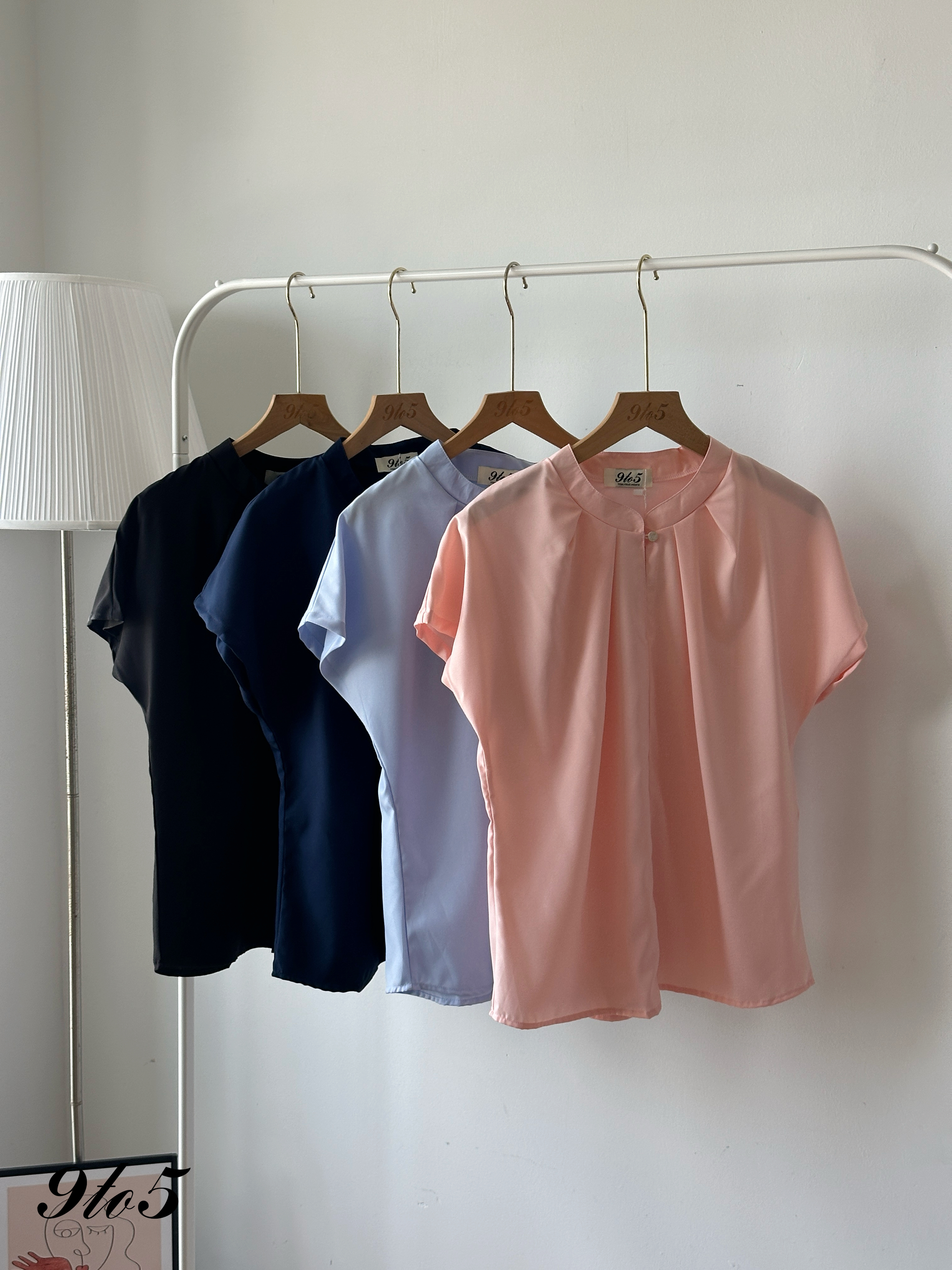 T4304 Mock Neck Ruched Shirt - 4 Colors 