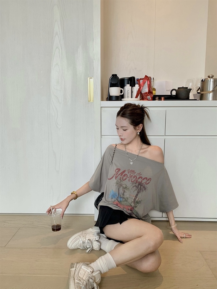 1770 Vintage Morocco Off-Shoulder Tee 复古摩城斜肩T恤