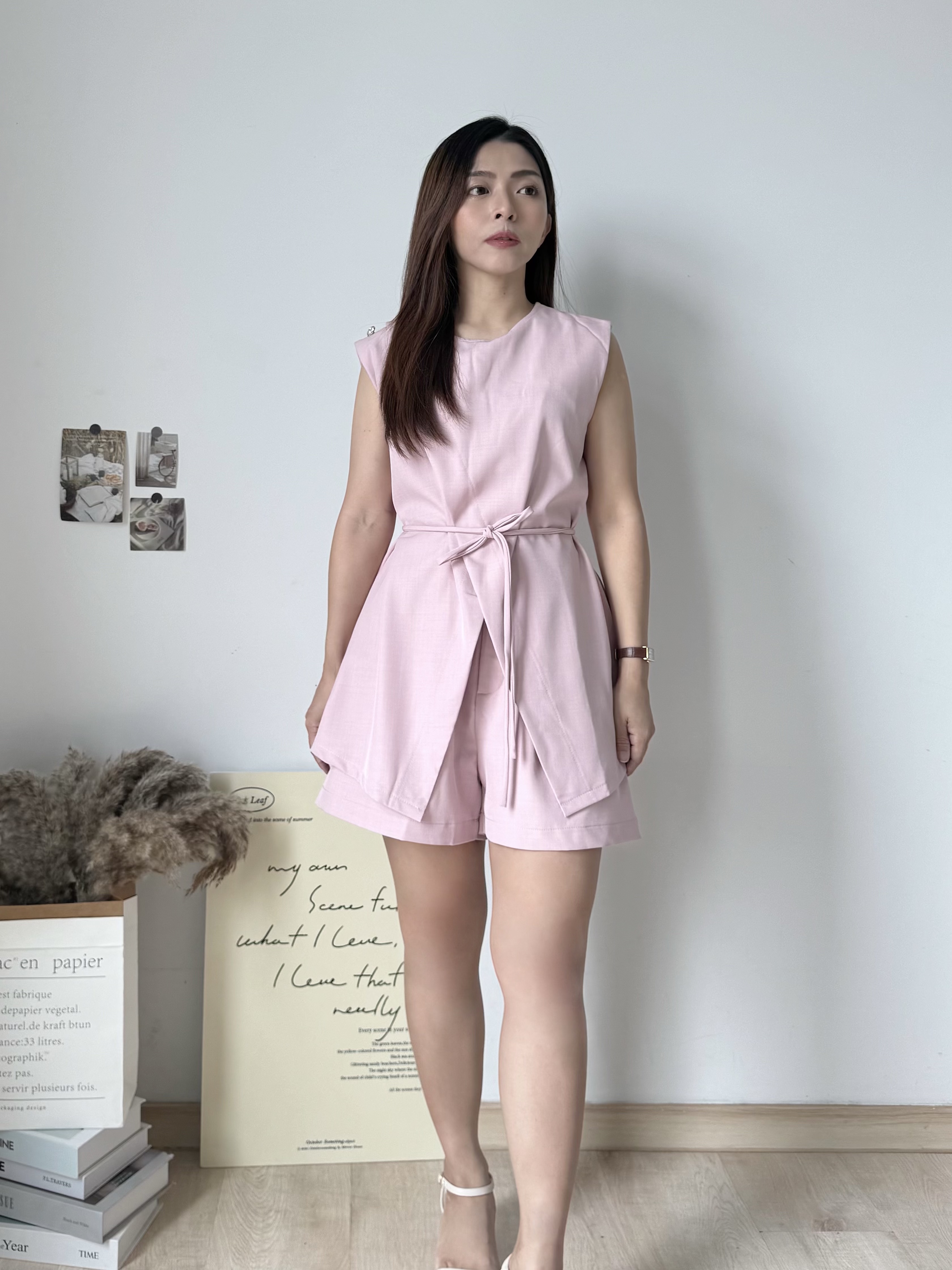 Korean Tailored Tie-Waist Set 韩系系带西装短裤套装 ( 3 colours )