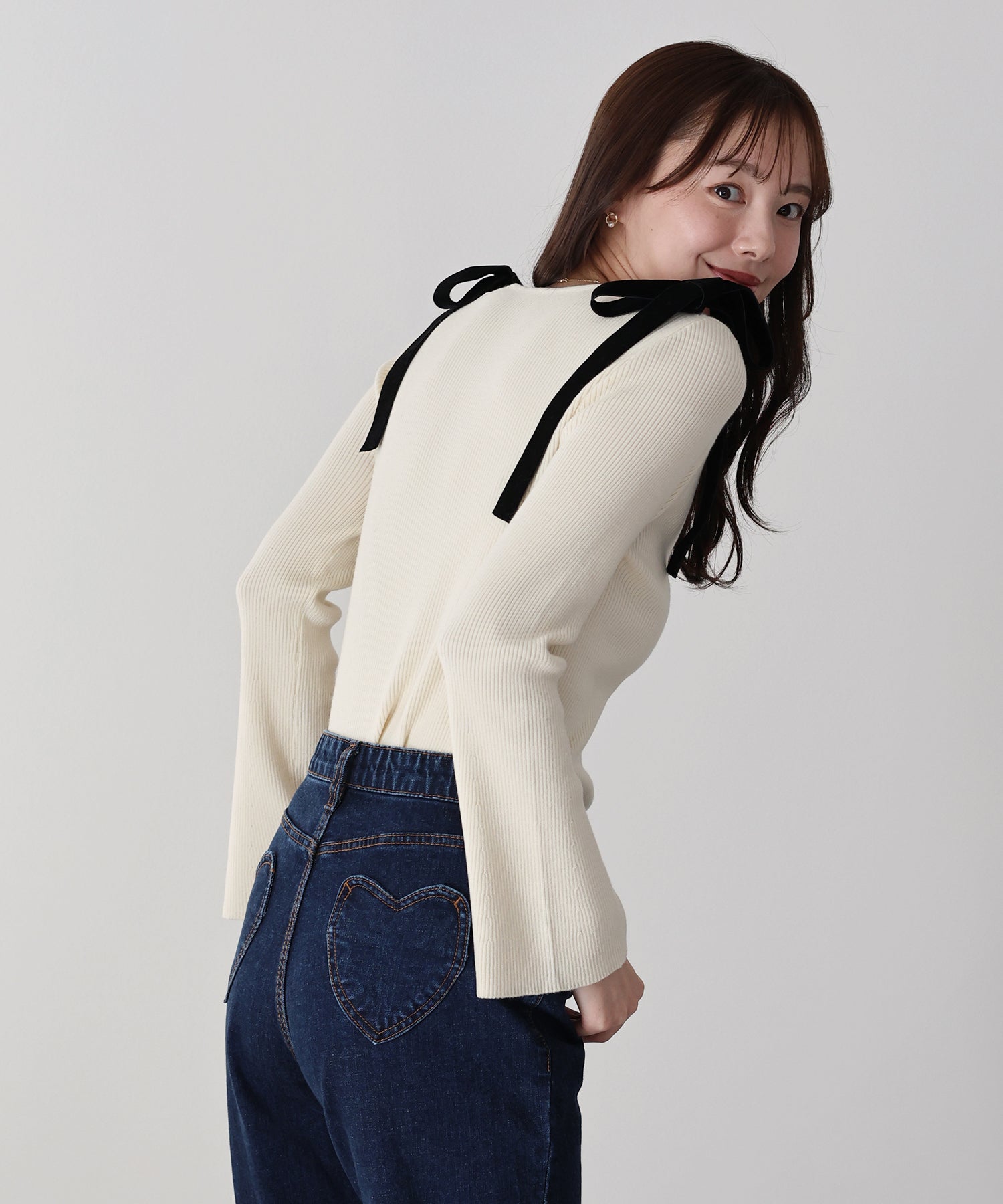 <限量現貨><JP> Shoulder Bowknot Soft Knit * 3色入