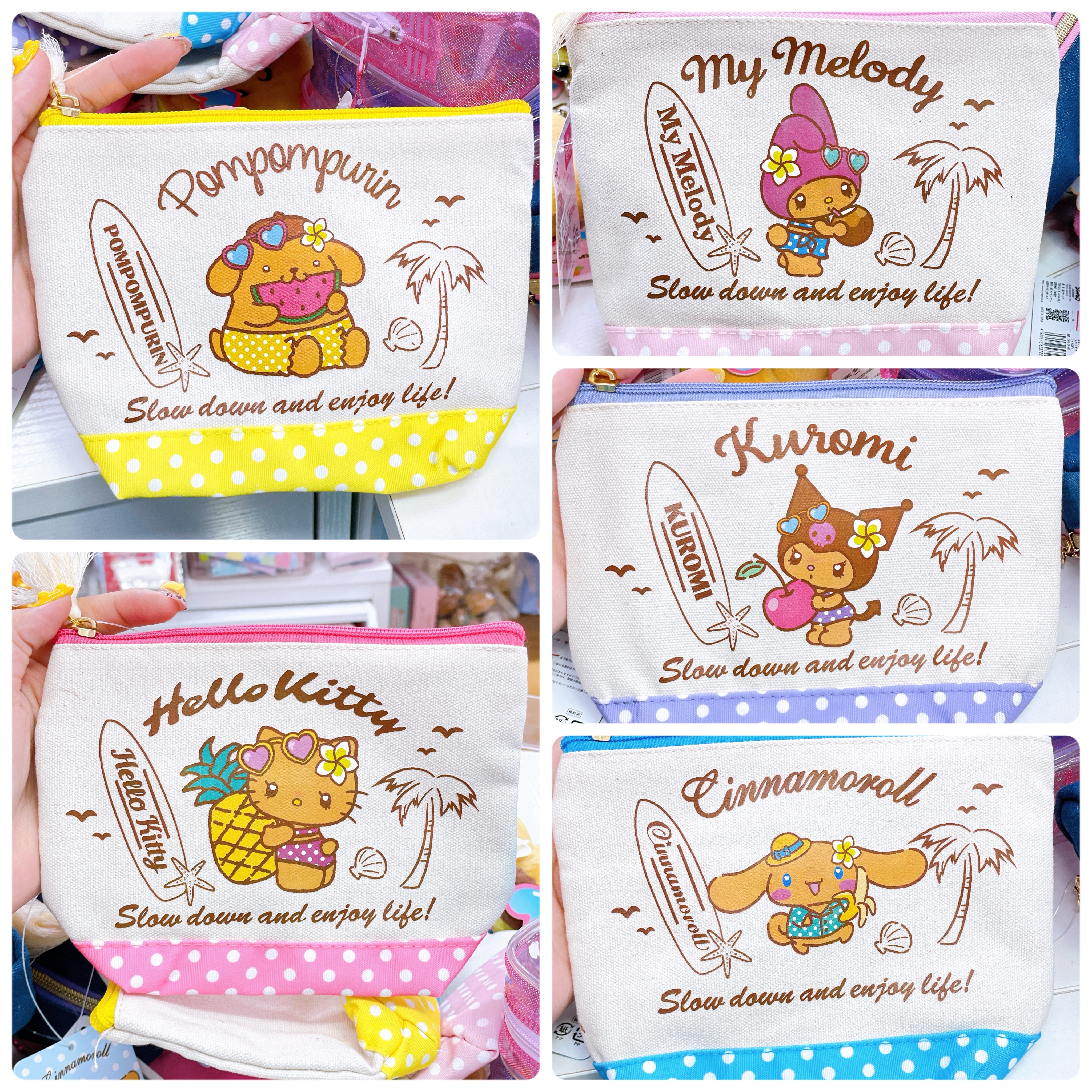 日本直送Sanrio 夏天黑皮泳裝系列 化妝袋