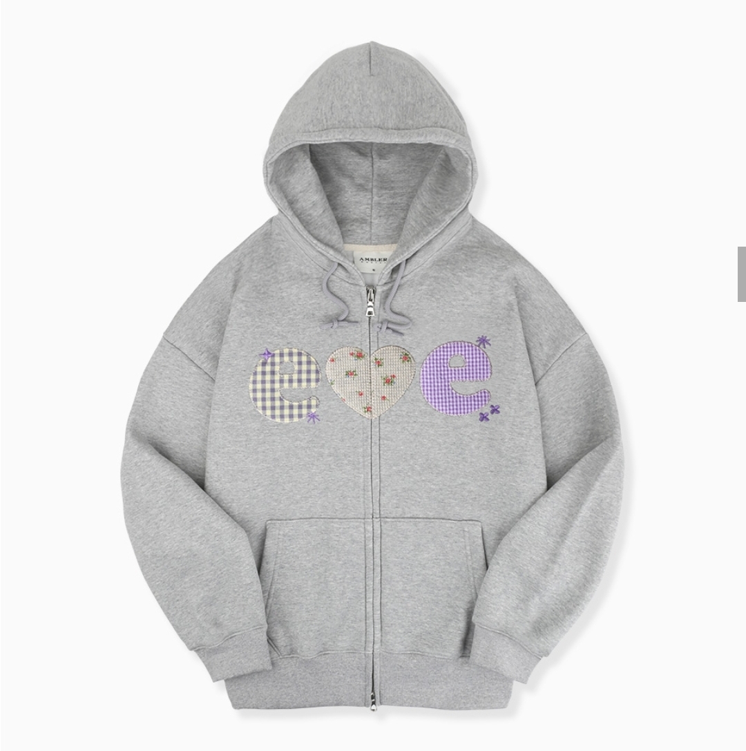 Ambler Check Flower Zip Up Hoodie