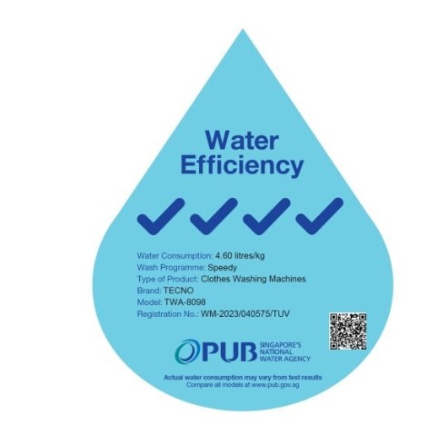 TWA 8098 Tecno 8.0kg Fully Automatic fuzzy Logic Washer – 4 Ticks