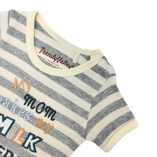 Trendyvalley Organic Cotton Short Sleeve Romper (MY MOM MAKE MY MILK FOR FREE)