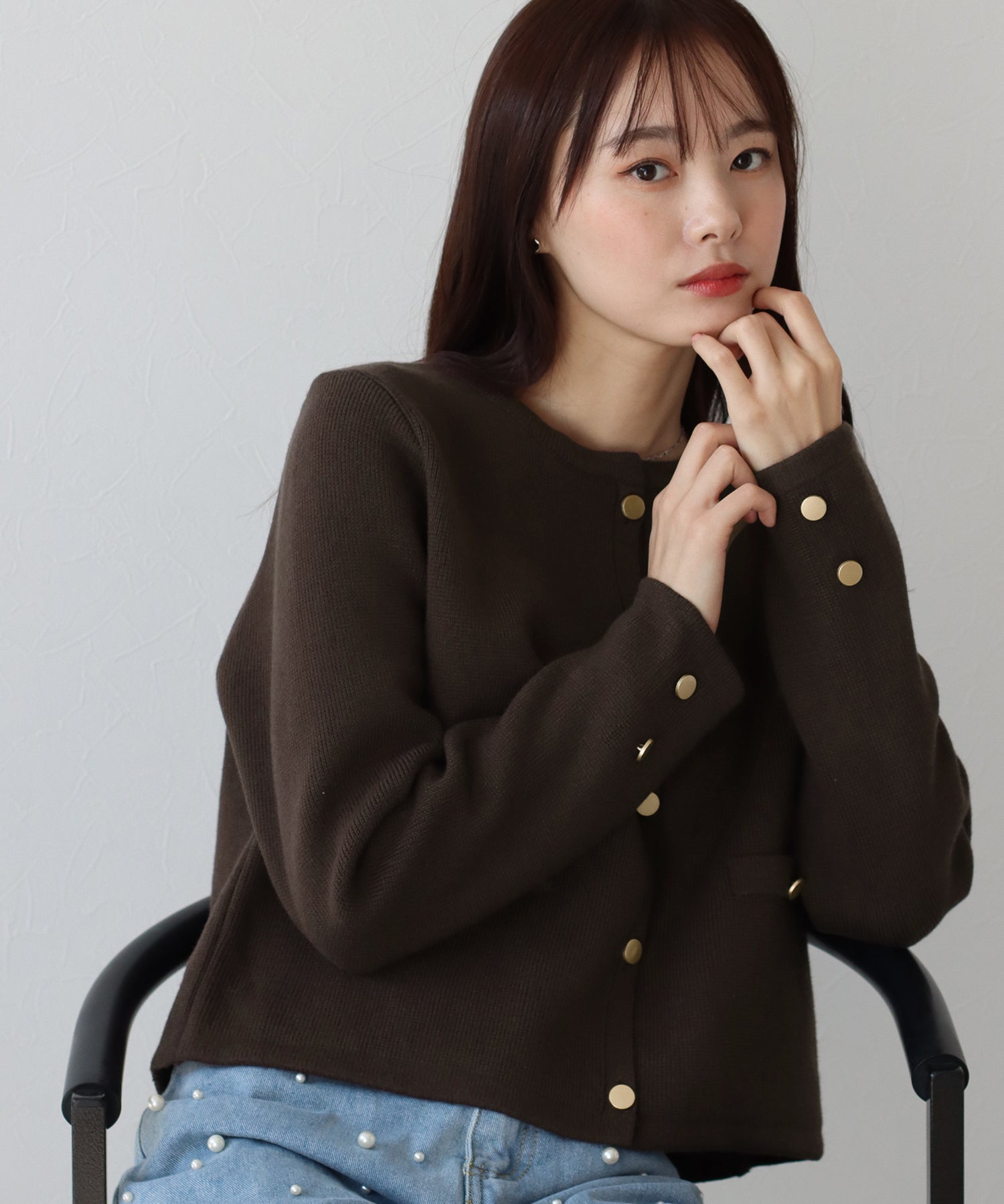 <JP> 輕奢風Gold Button Knit Jacket * 9色入 <預購>