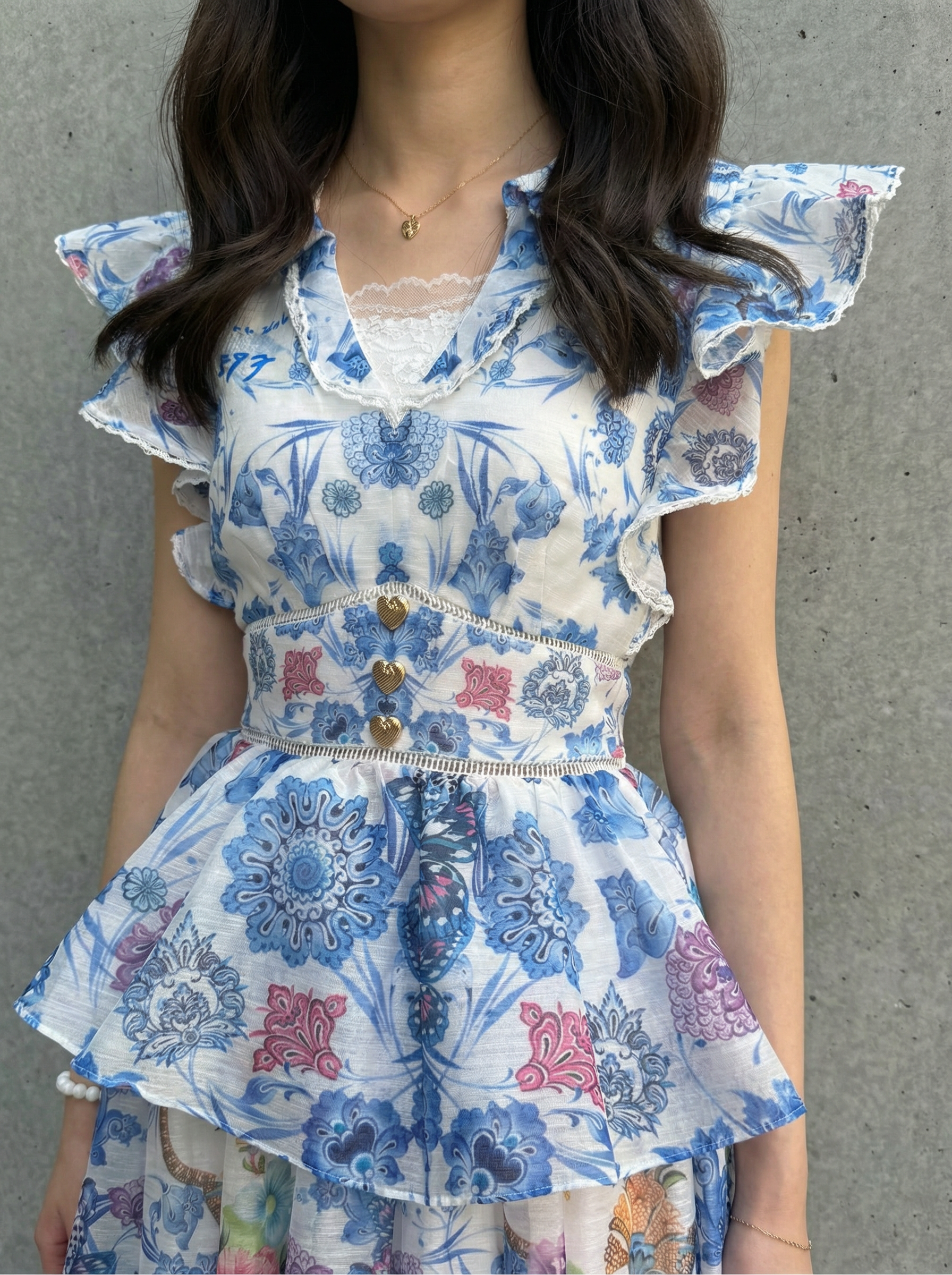 浪漫花卉印花連衣裙套裝