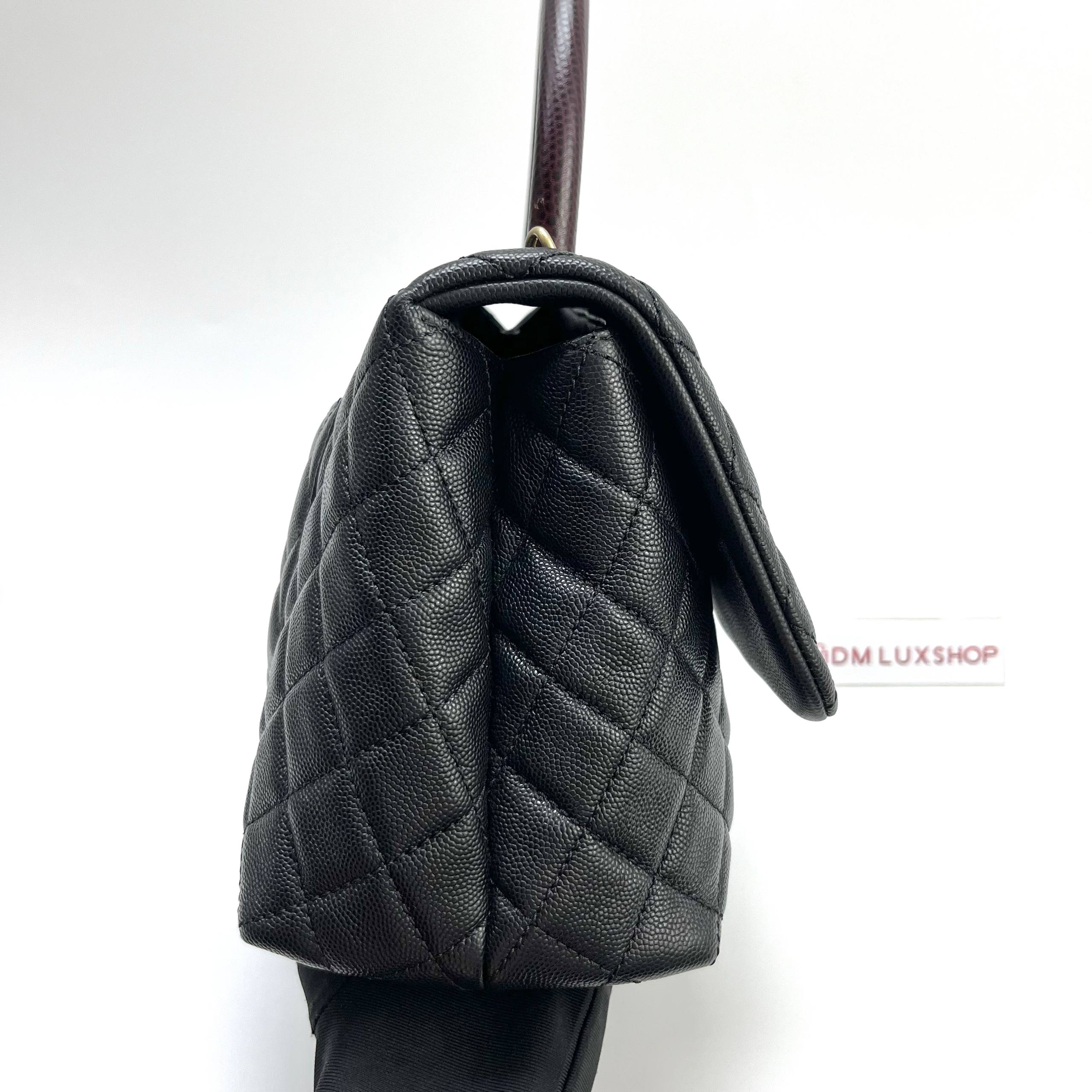 Chanel Black Caviar Leather Coco Handle Medium GHW (Serial 28, Year 2019)