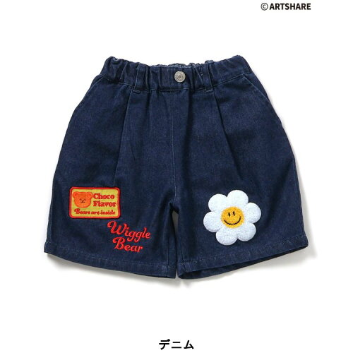 🆕【⭐訂購⭐】🌀 🇯🇵 日本直送🇯🇵 WIGGLE_WIGGLE系列 笑臉太陽花刺繡貼布 牛仔短褲🌀 [ELEA-0069][260607]