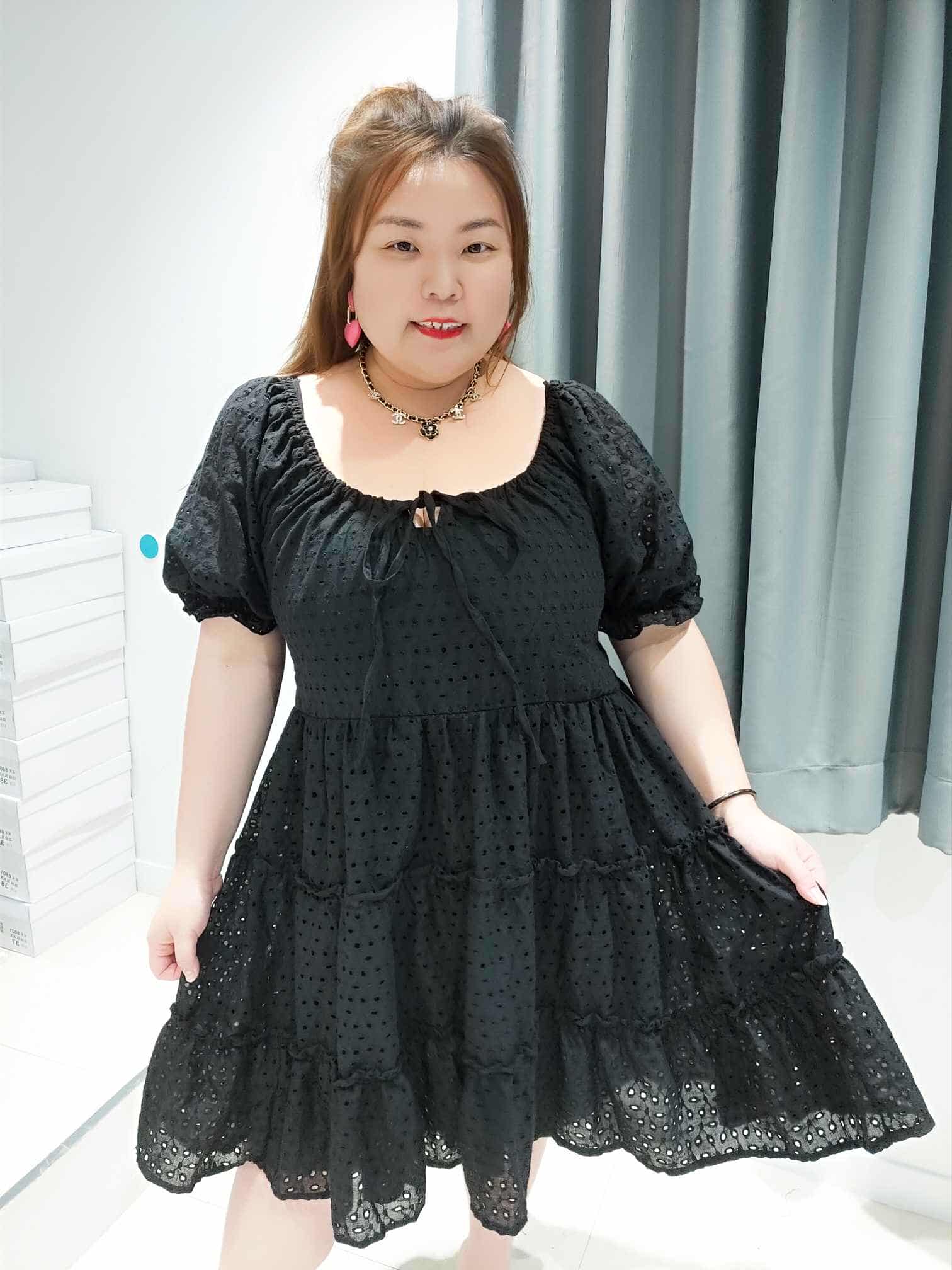 DOA06 筒花布料连身裙