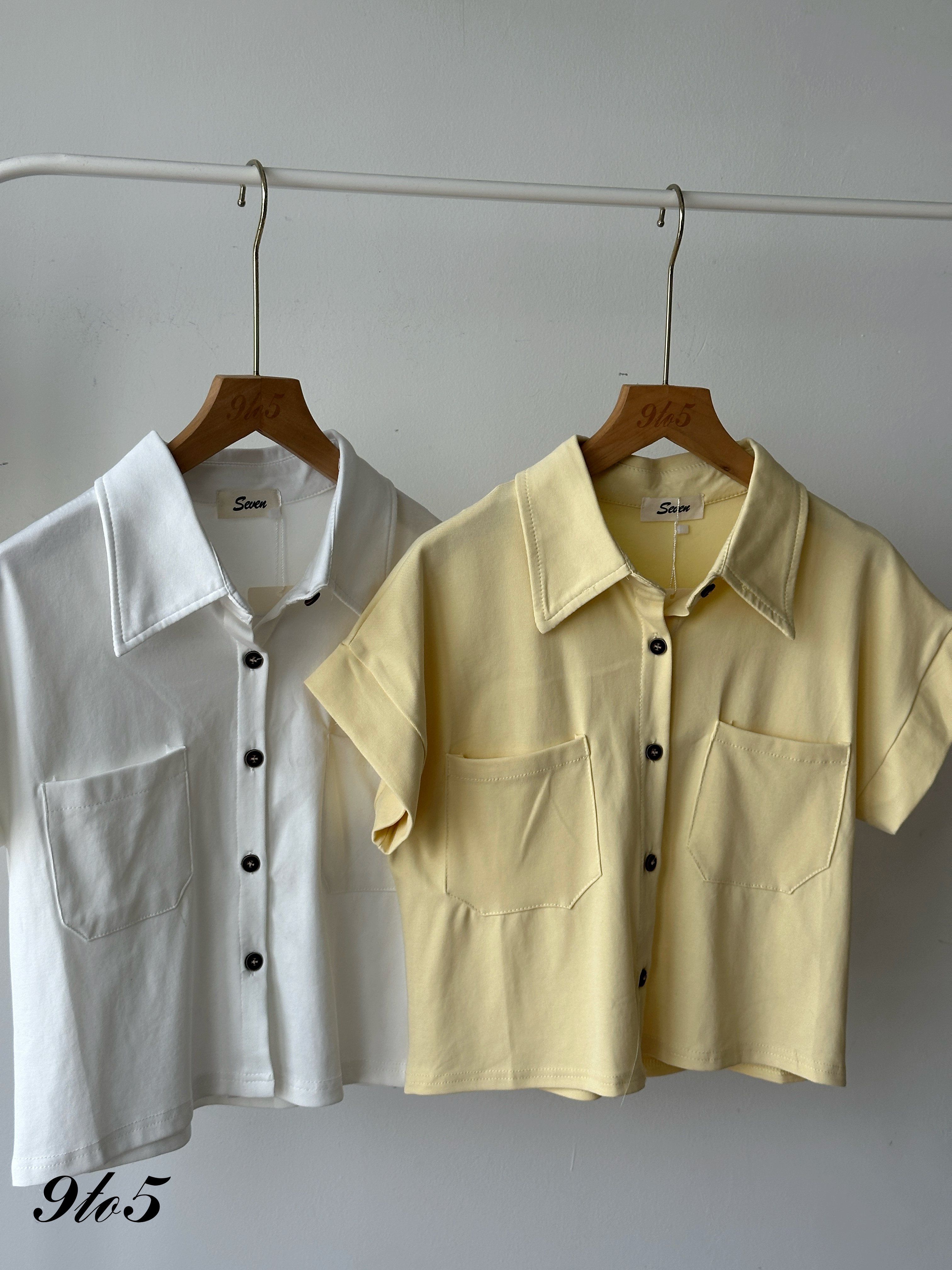 T4277 Short Sleeve Crop Shirt - 4 Colors 