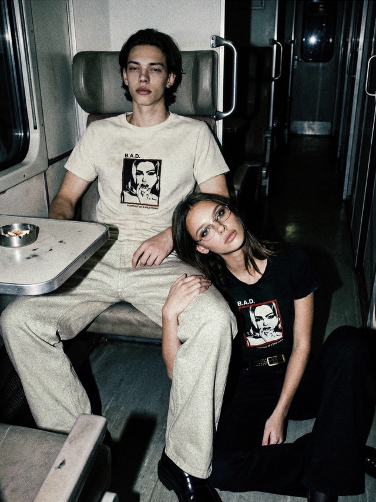 BADBLOOD [w-tee26-135] B.A.D. Frame Gals Short Sleeve T-Shirt - Black