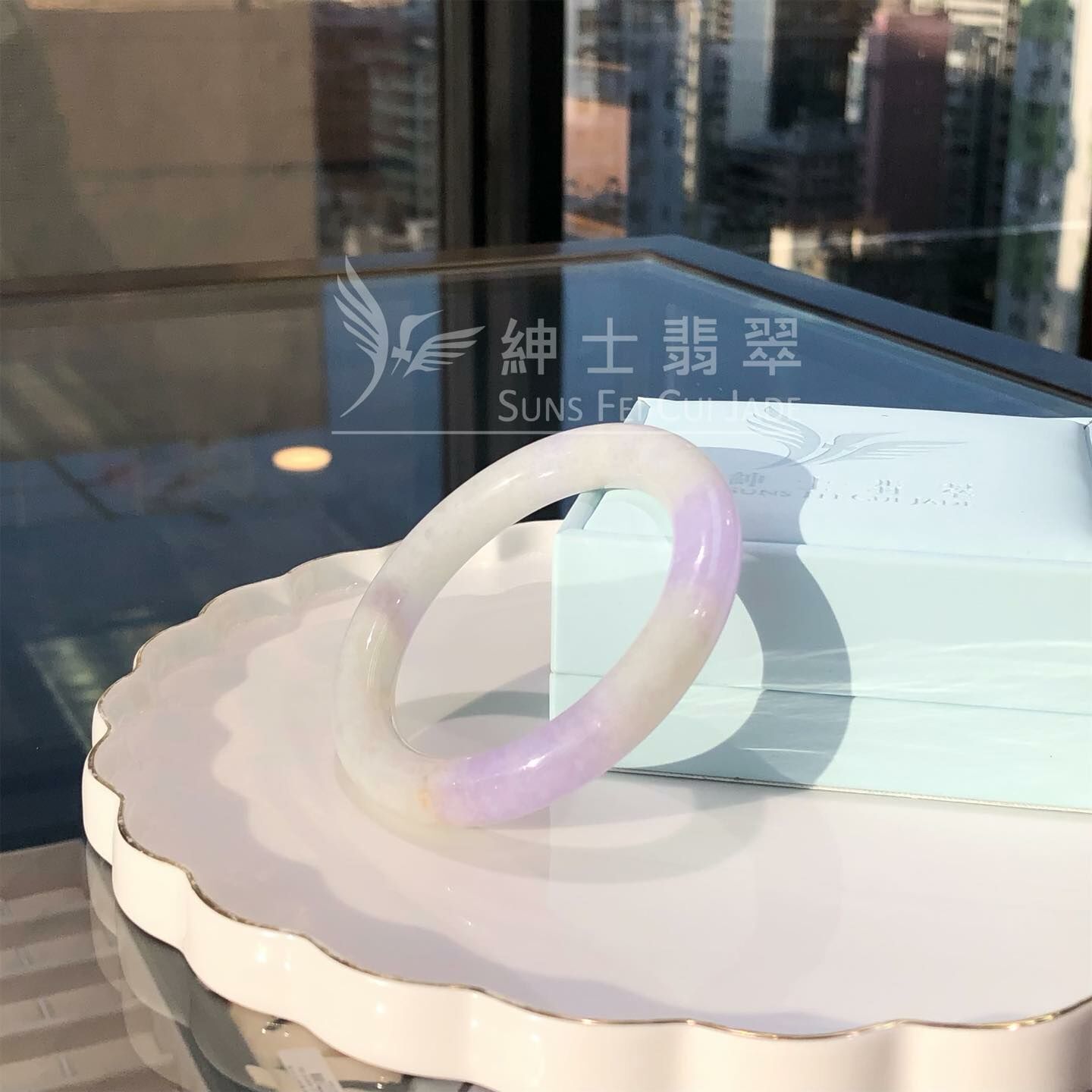 冰藍紫圓鐲56.3mm